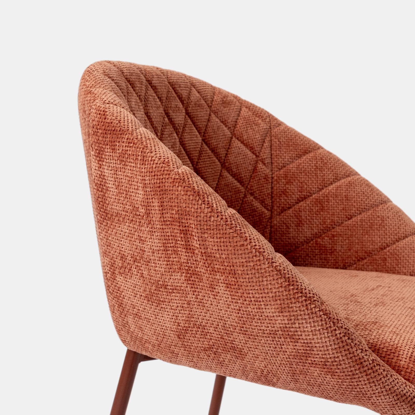 Set 2 sedie in ciniglia rosa antico con gambe in metallo terracotta - Myba