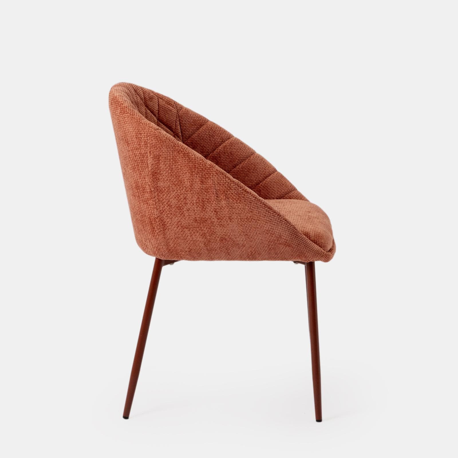 Set 2 sedie in ciniglia rosa antico con gambe in metallo terracotta - Myba