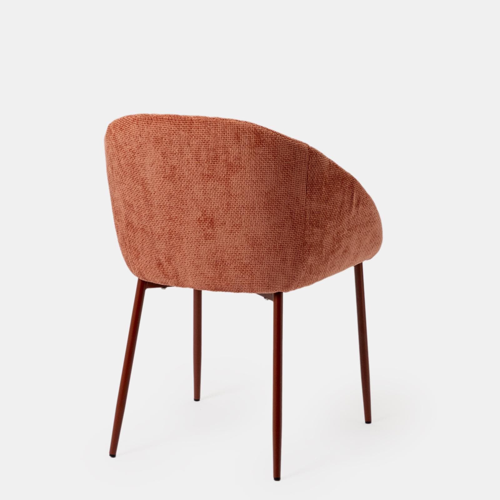 Set 2 sedie in ciniglia rosa antico con gambe in metallo terracotta - Myba