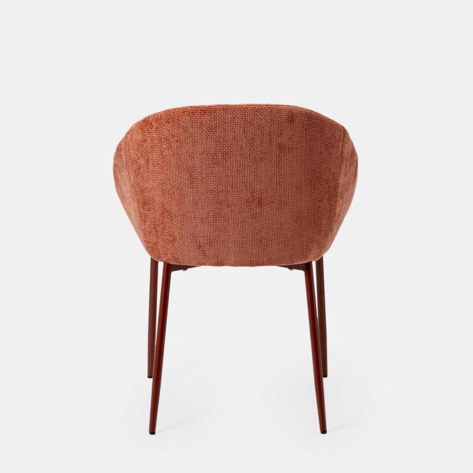 Set 2 sedie in ciniglia rosa antico con gambe in metallo terracotta - Myba