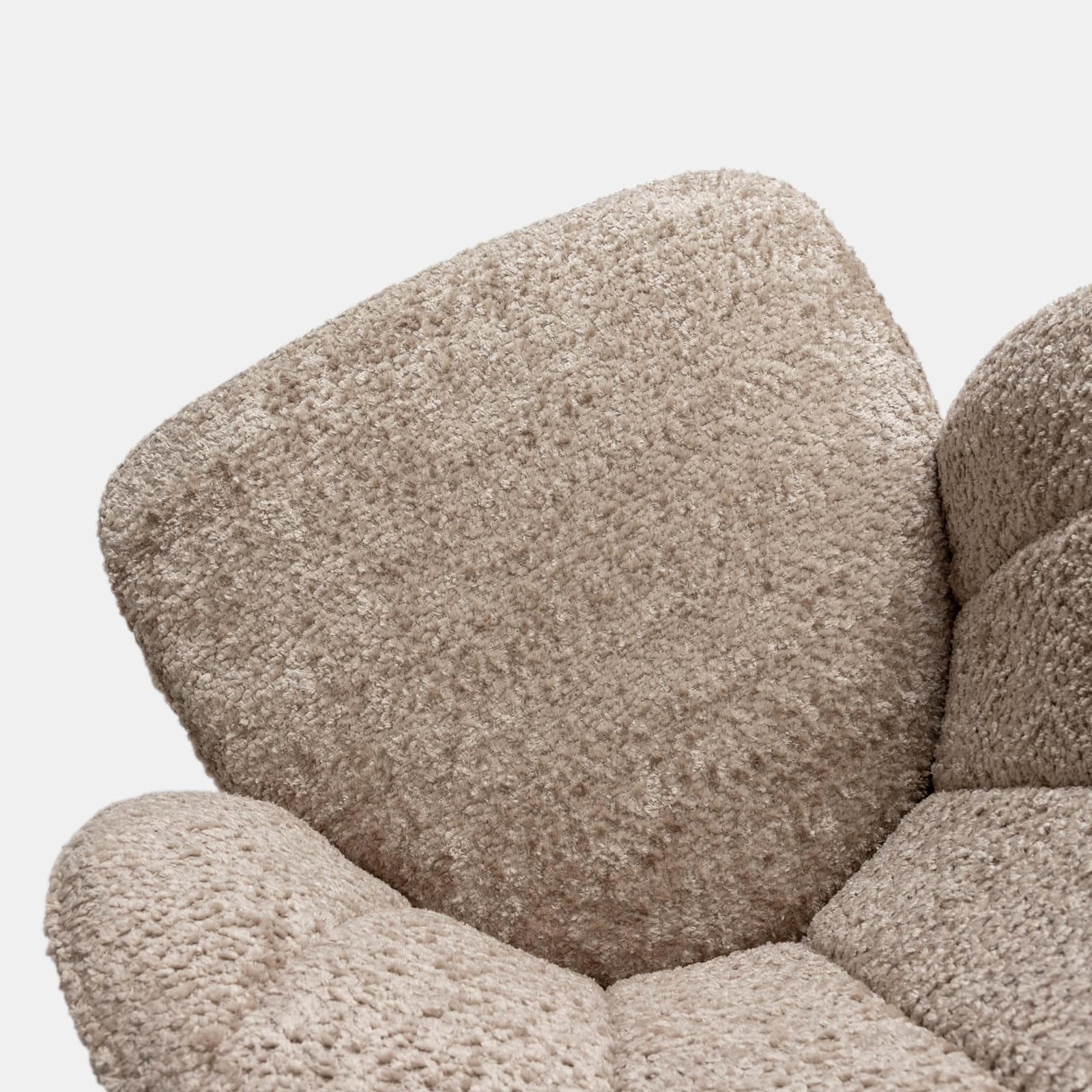 Set 2 sedie in bouclé tortora con gambe in metallo beige - Tuva