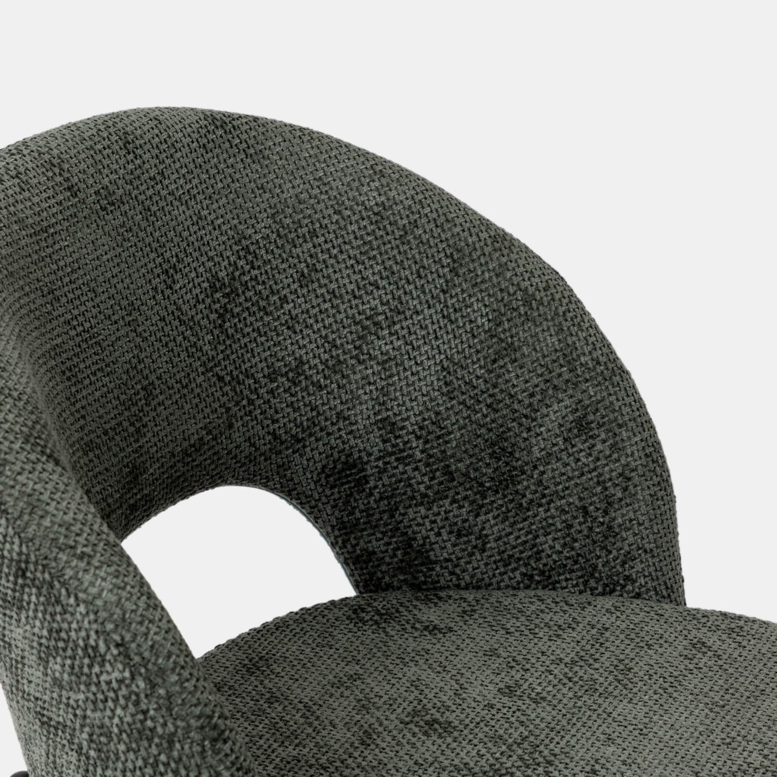 Set 2 sedie in ciniglia verde scuro con gambe in metallo nero - Vessel