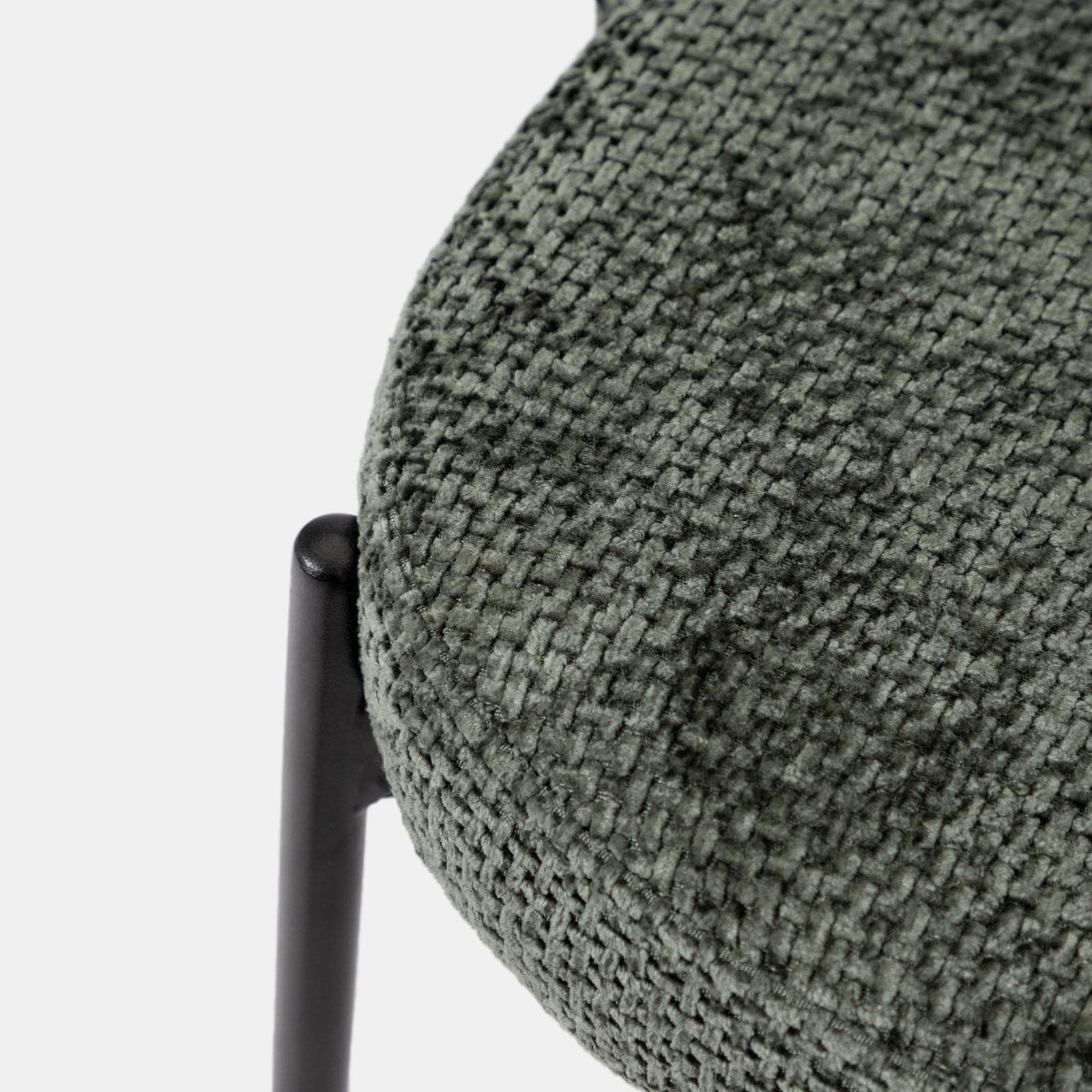 Set 2 sedie in ciniglia verde scuro con gambe in metallo nero - Vessel