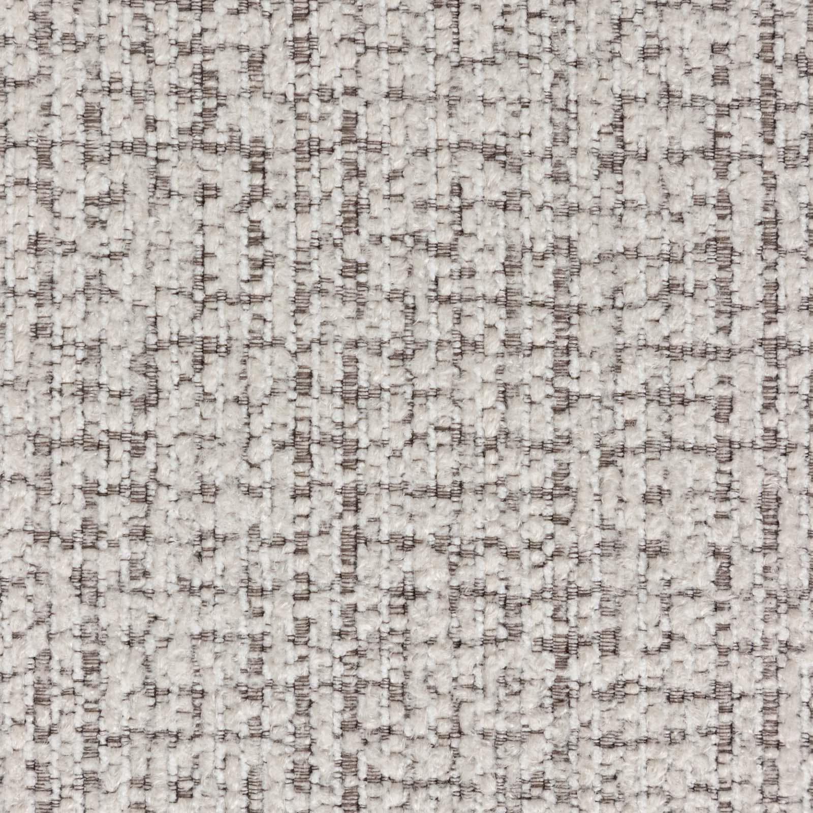 Set 2 sedie in micro bouclé bicolore bianco e grigio con gambe in metallo nero - Dudal