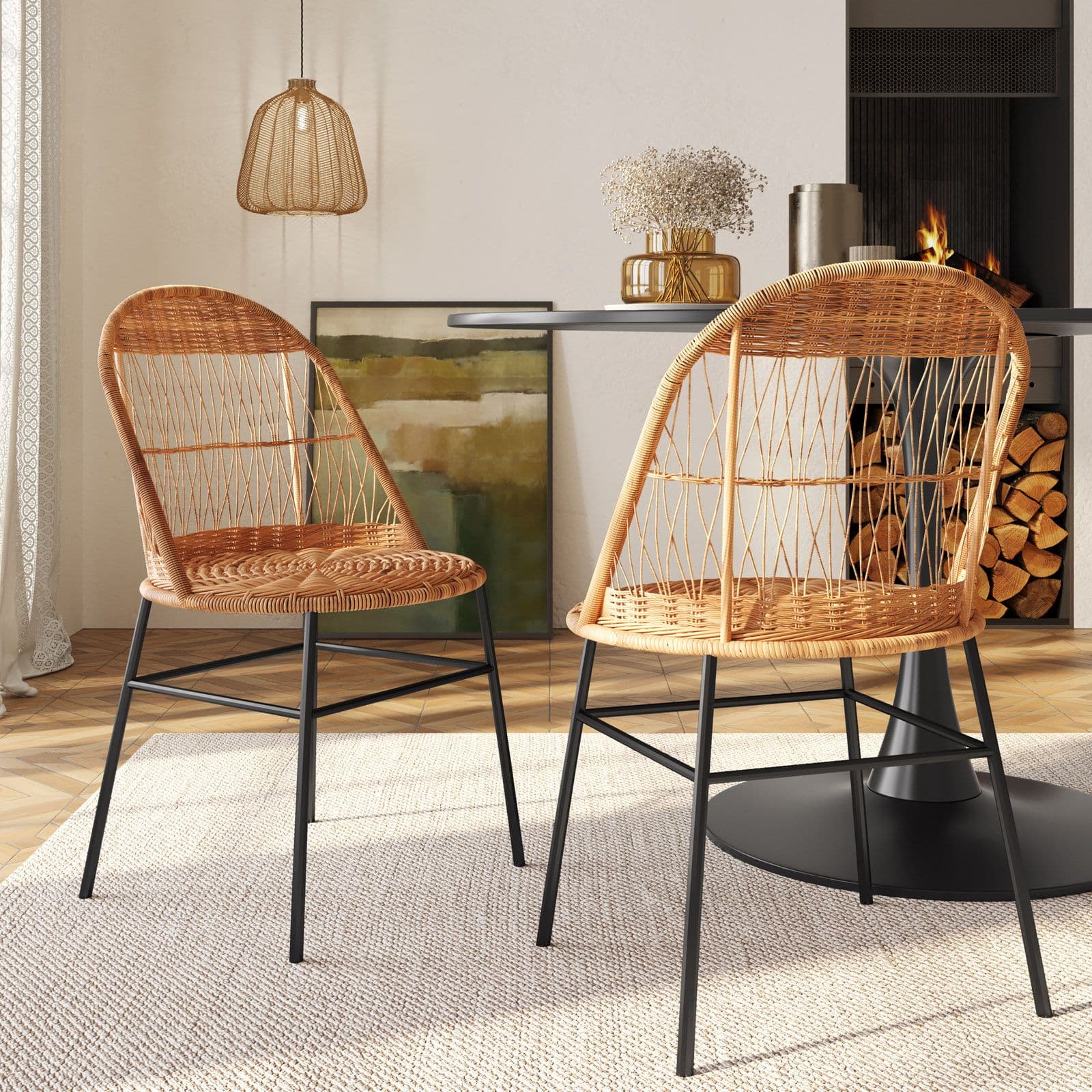 Set 2 sedie in polyrattan naturale - Mylak