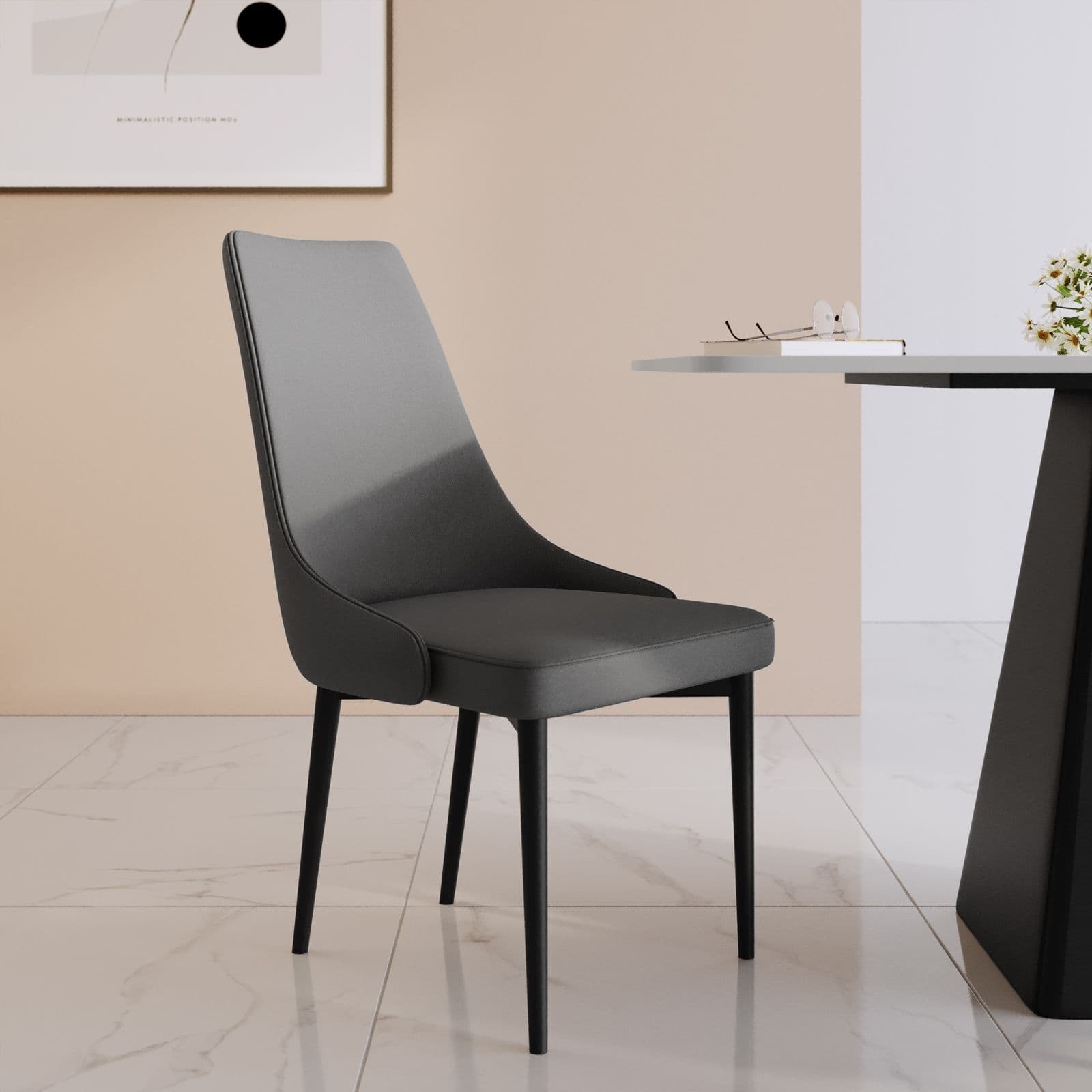 Set 2 sedie in similpelle grigio - Divina