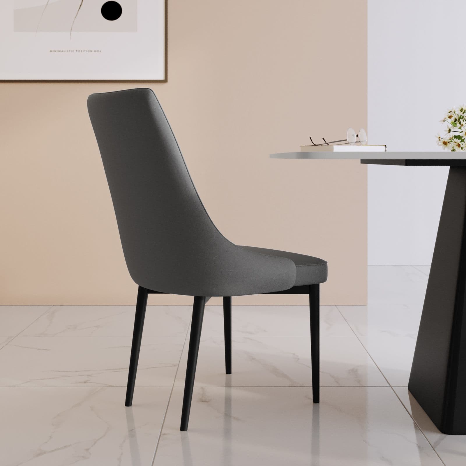 Set 2 sedie in similpelle grigio - Divina
