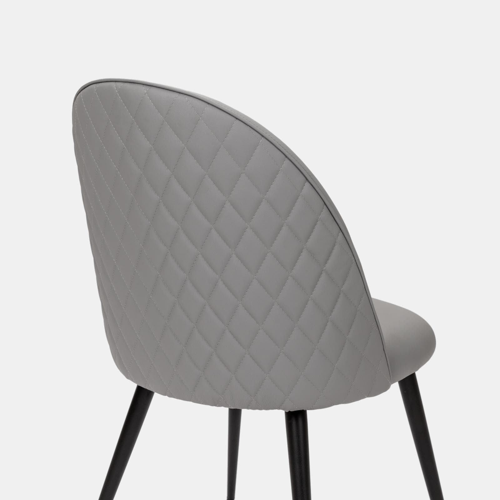Set 2 sedie in similpelle grigio e gambe nere - Kubra