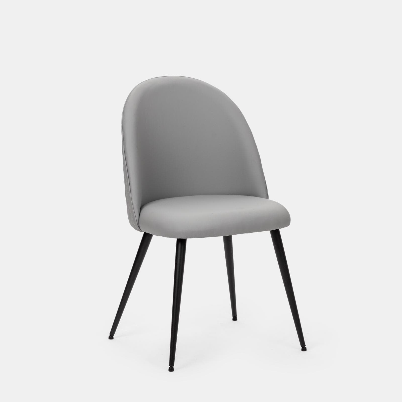 Set 2 sedie in similpelle grigio e gambe nere - Kubra