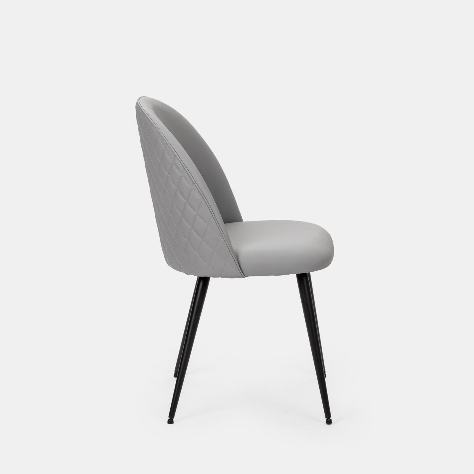 Set 2 sedie in similpelle grigio e gambe nere - Kubra