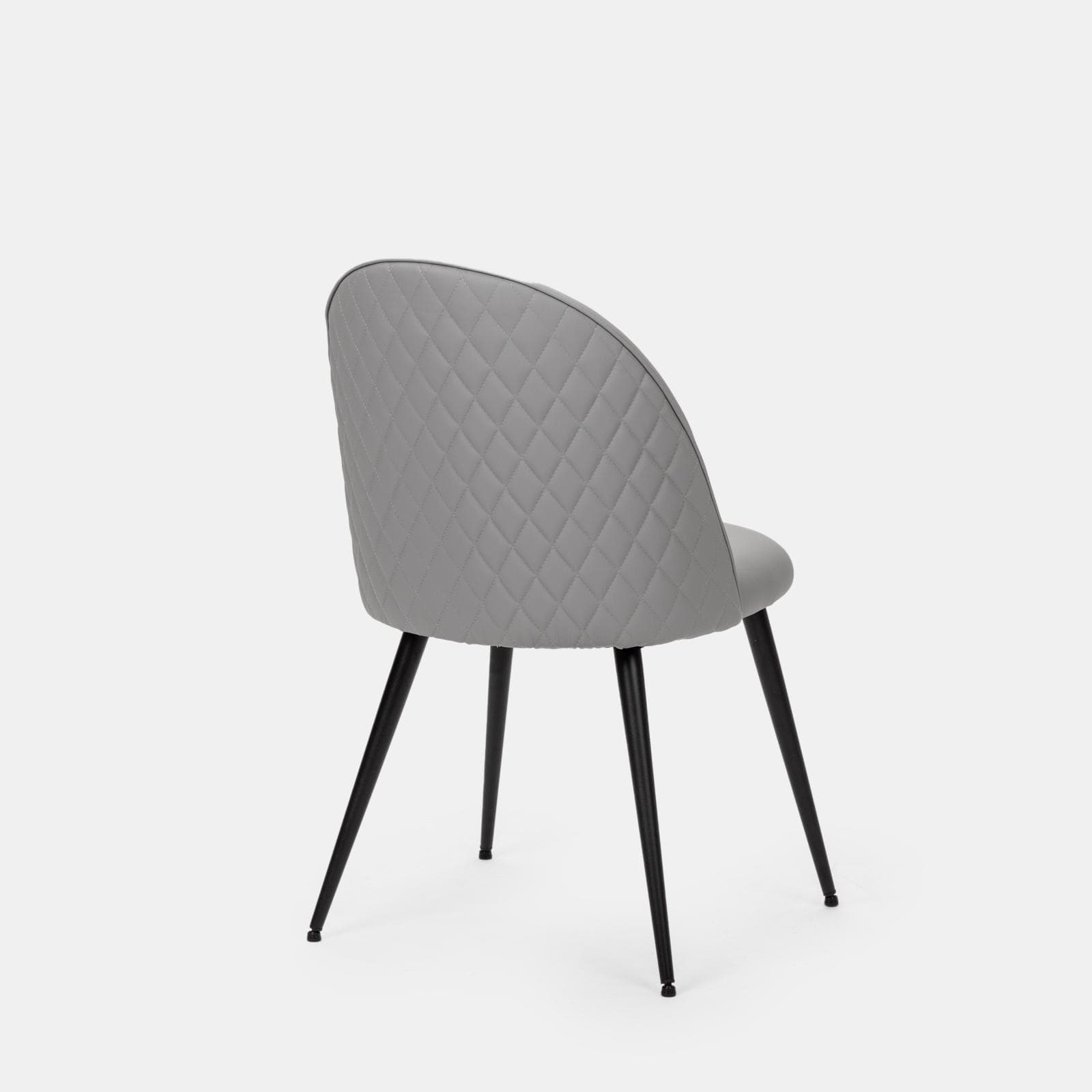 Set 2 sedie in similpelle grigio e gambe nere - Kubra