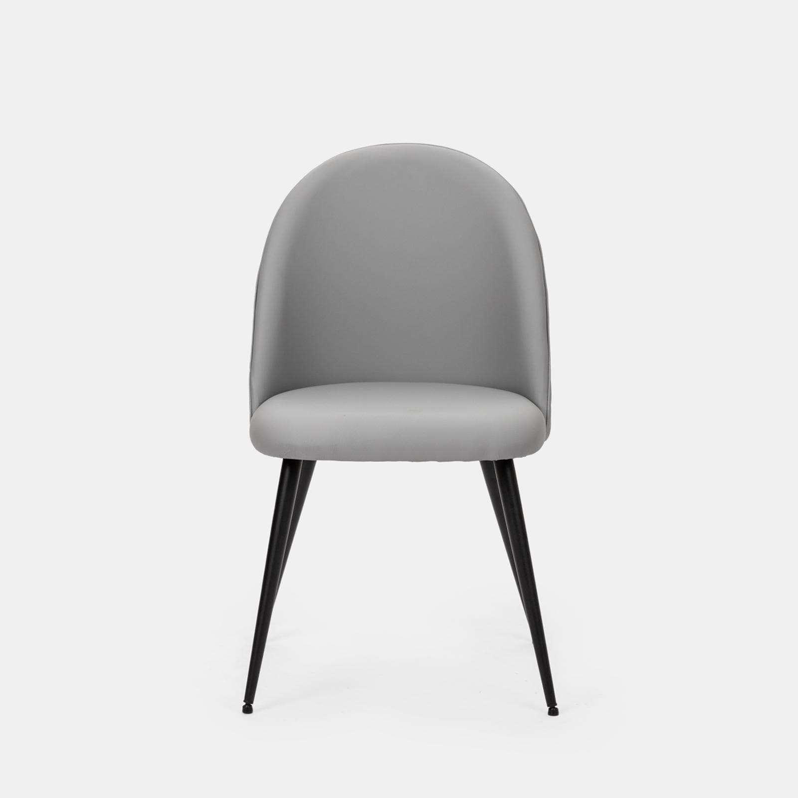 Set 2 sedie in similpelle grigio e gambe nere - Kubra