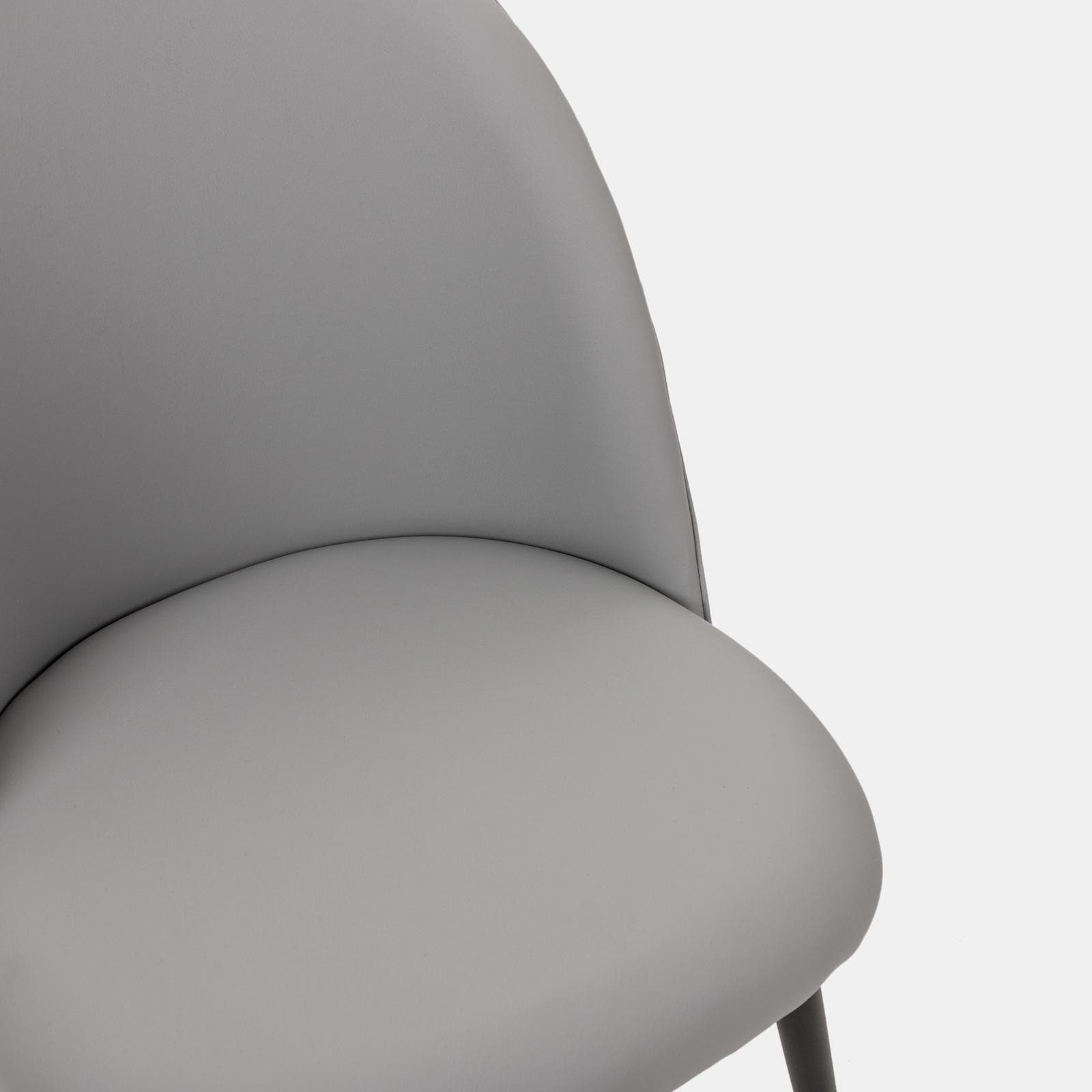 Set 2 sedie in similpelle grigio e gambe nere - Kubra