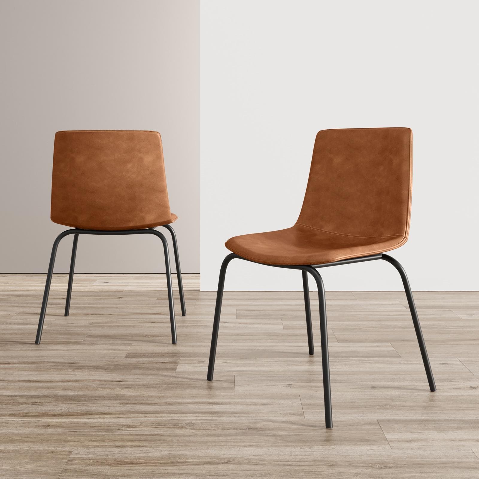 Set 2 sedie in similpelle marrone - Persy