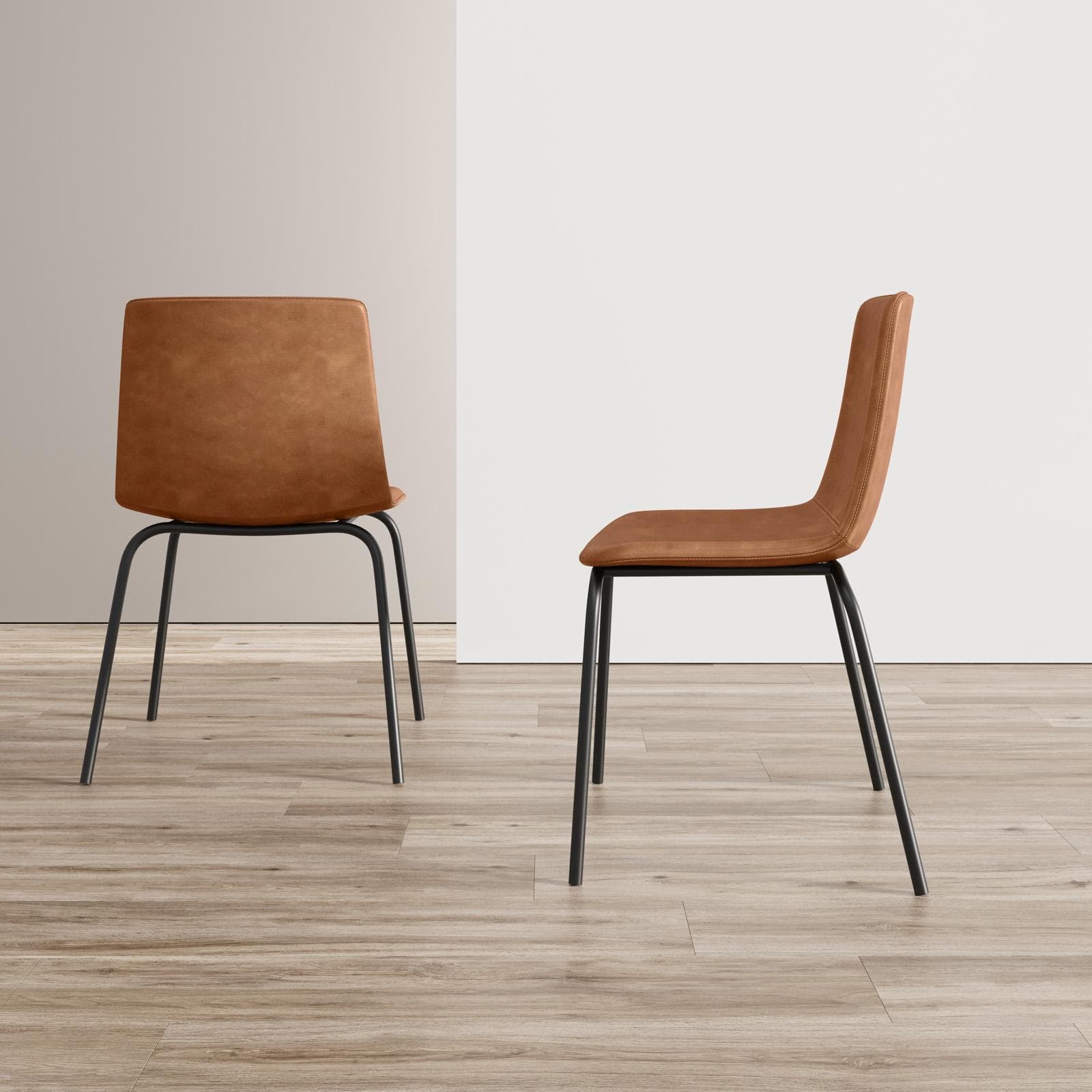 Set 2 sedie in similpelle marrone - Persy