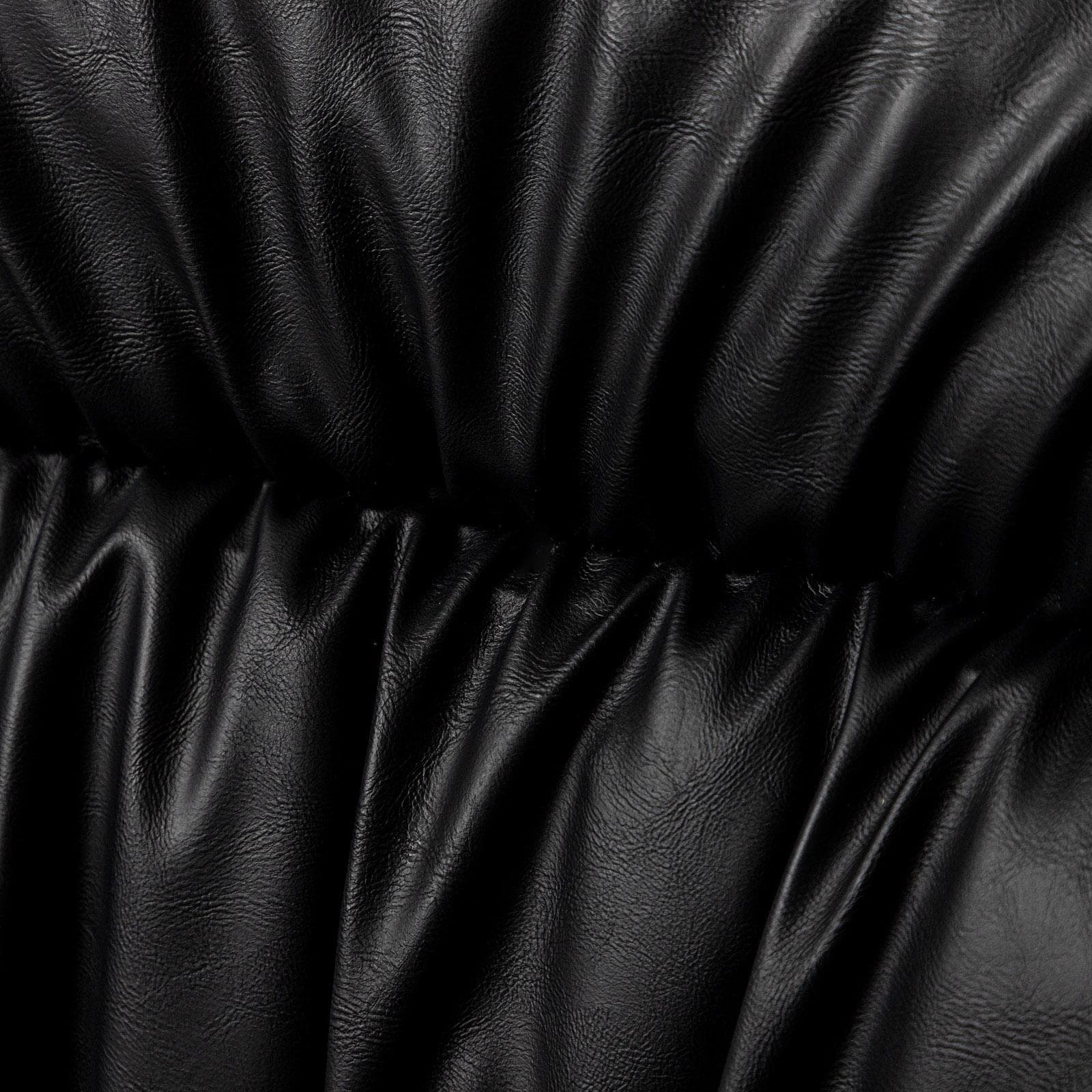 Set 2 sedie in similpelle nera con gambe in metallo nero - Majy