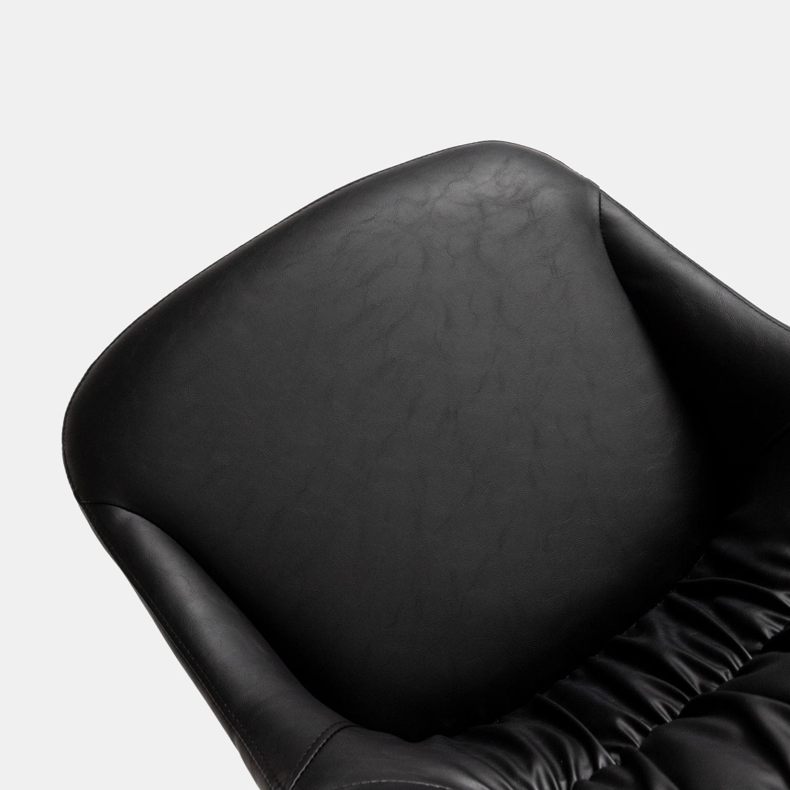 Set 2 sedie in similpelle nera con gambe in metallo nero - Majy