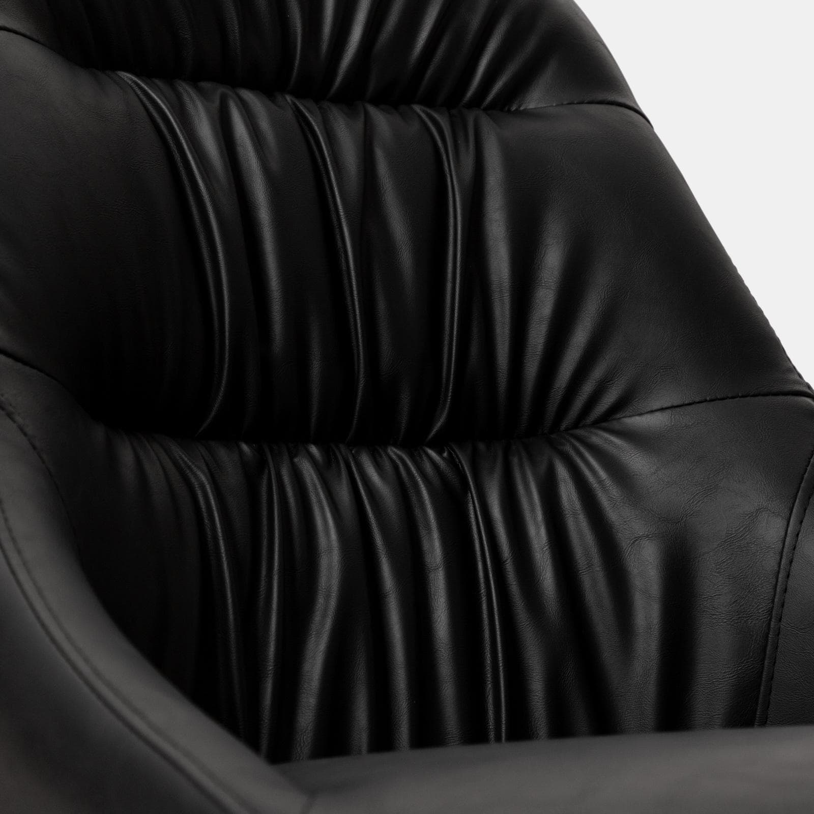 Set 2 sedie in similpelle nera con gambe in metallo nero - Majy