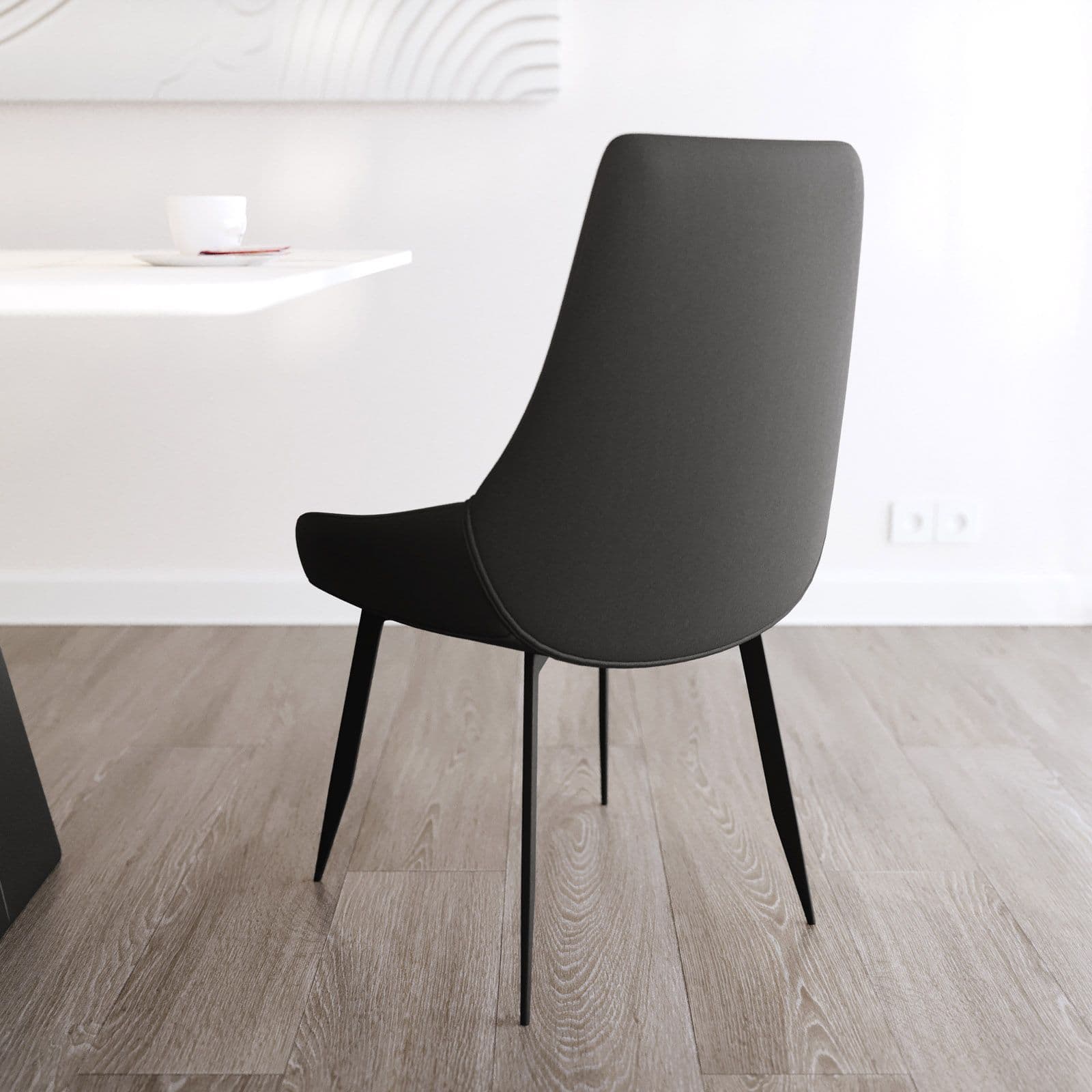 Set 2 sedie in similpelle e gambe in metallo nero - Puebla