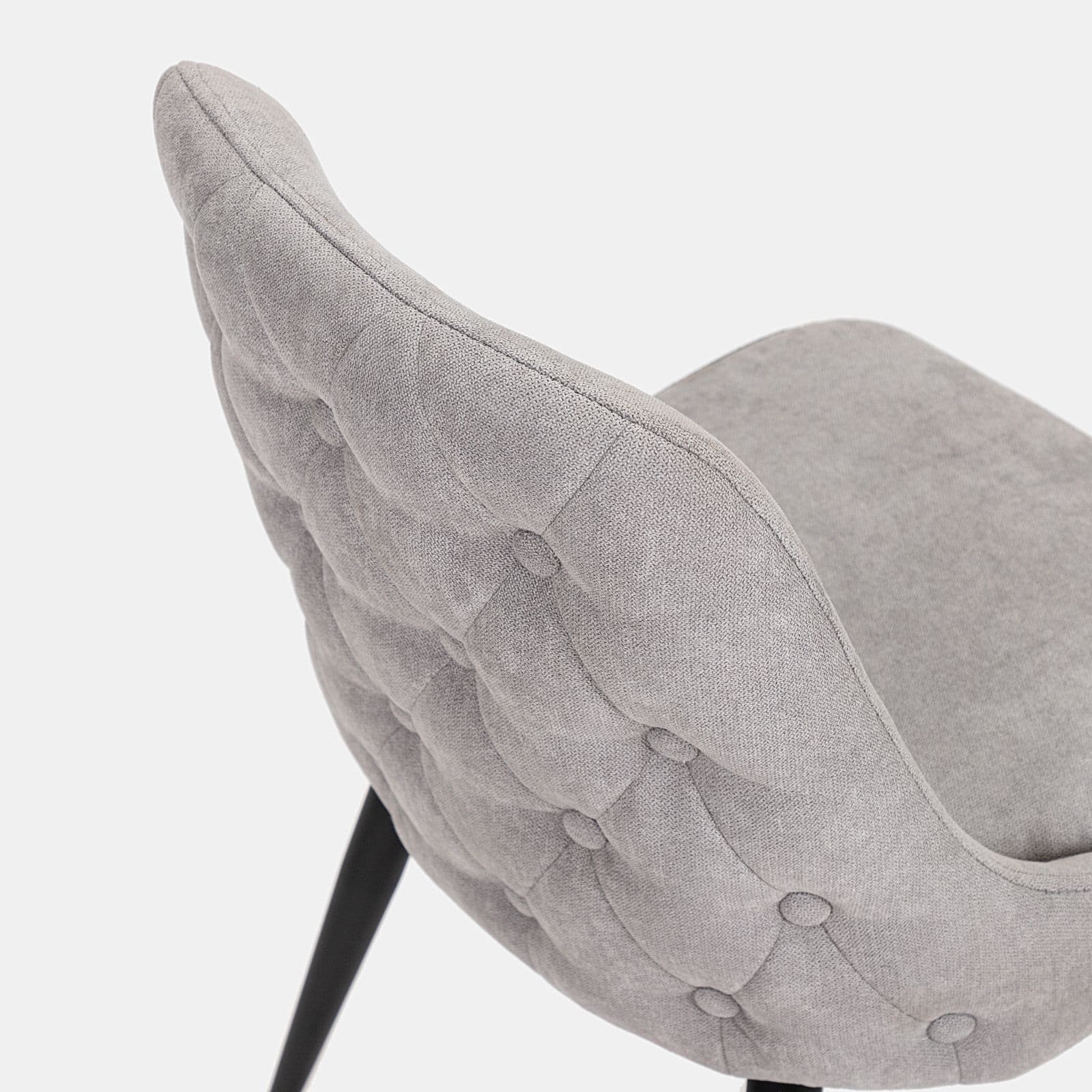 Set 2 sedie in tessuto grigio chiaro con gambe in metallo nero - Accent