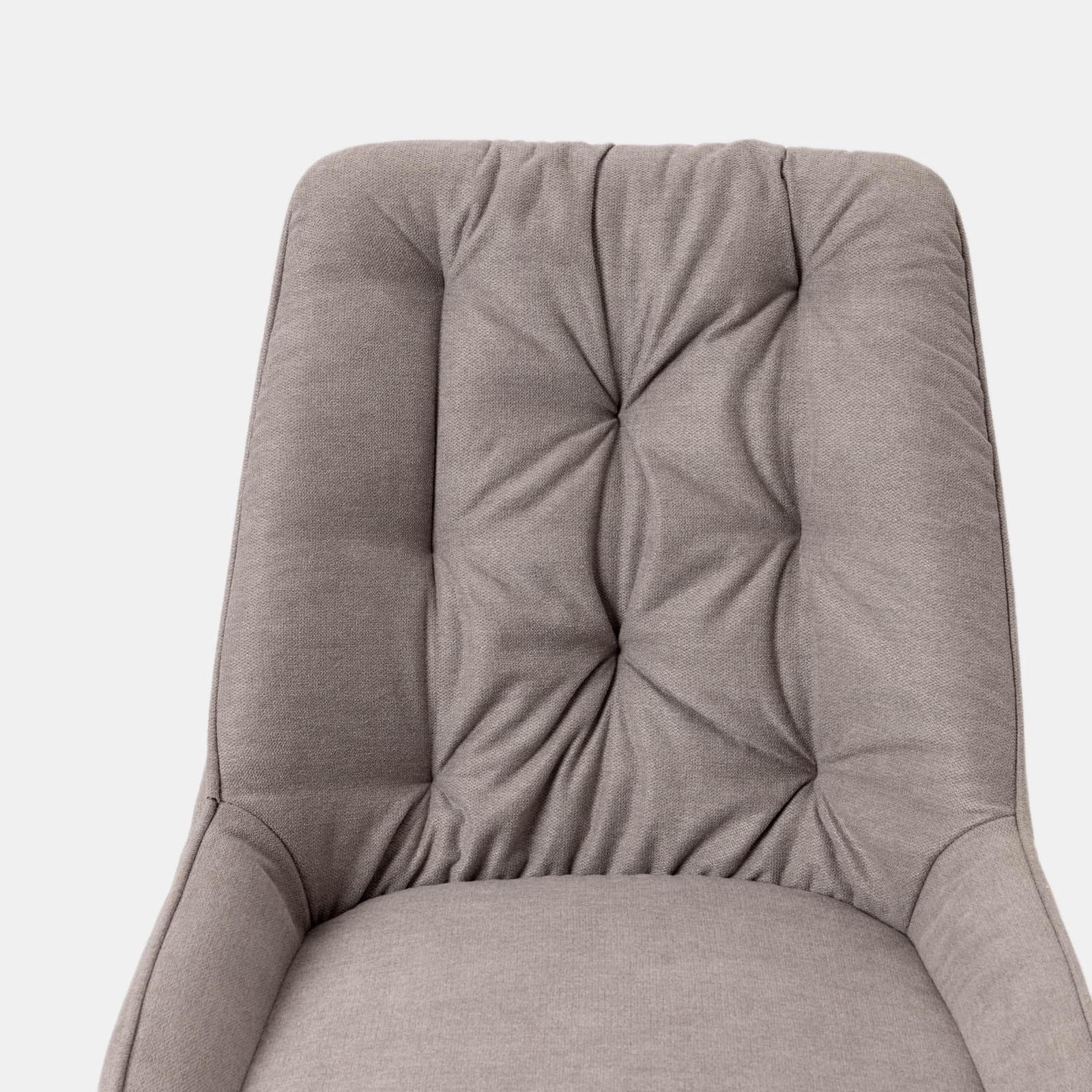 Set 2 sedie in tessuto grigio con gambe in metallo nero e maniglia posteriore - Fraser