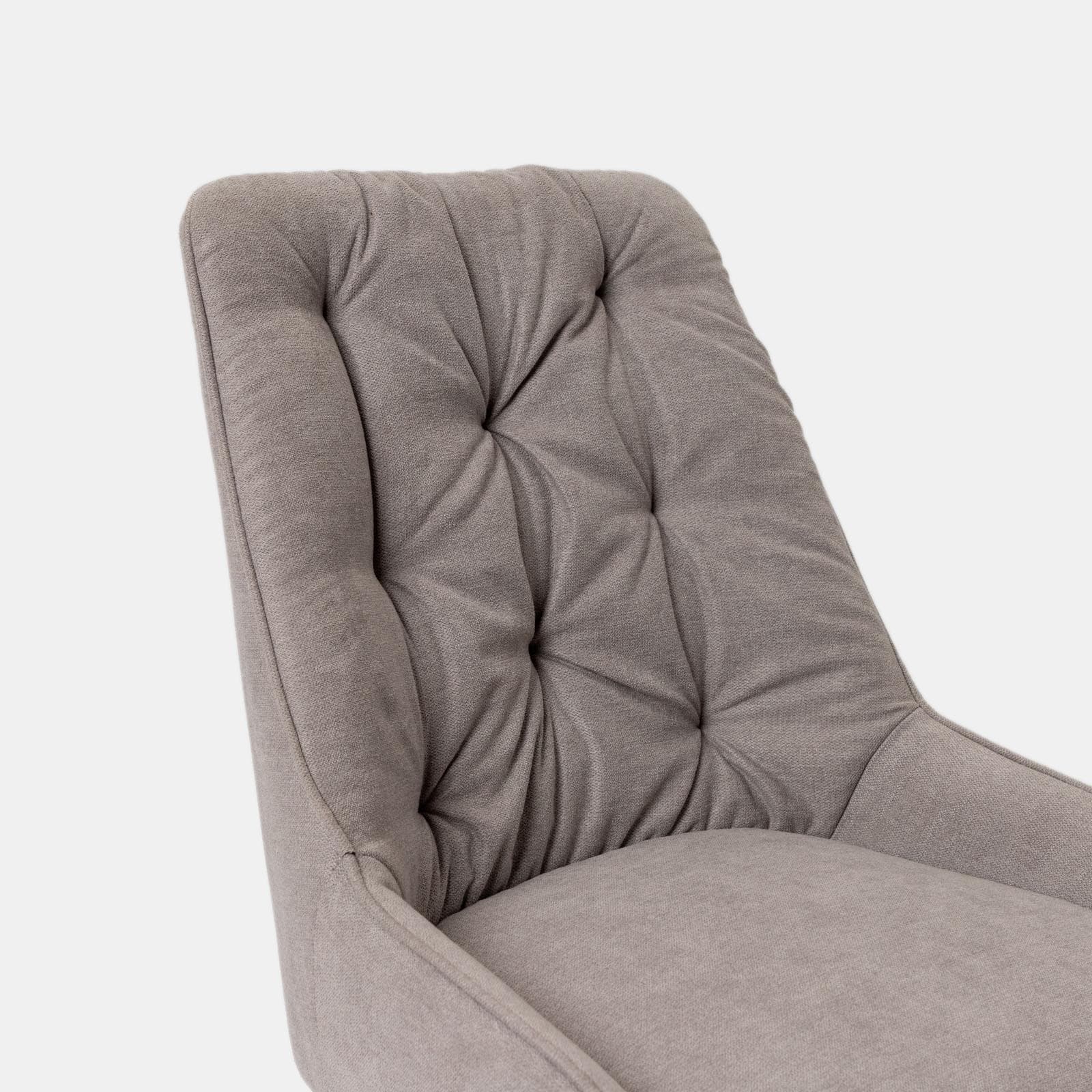 Set 2 sedie in tessuto grigio con gambe in metallo nero e maniglia posteriore - Fraser