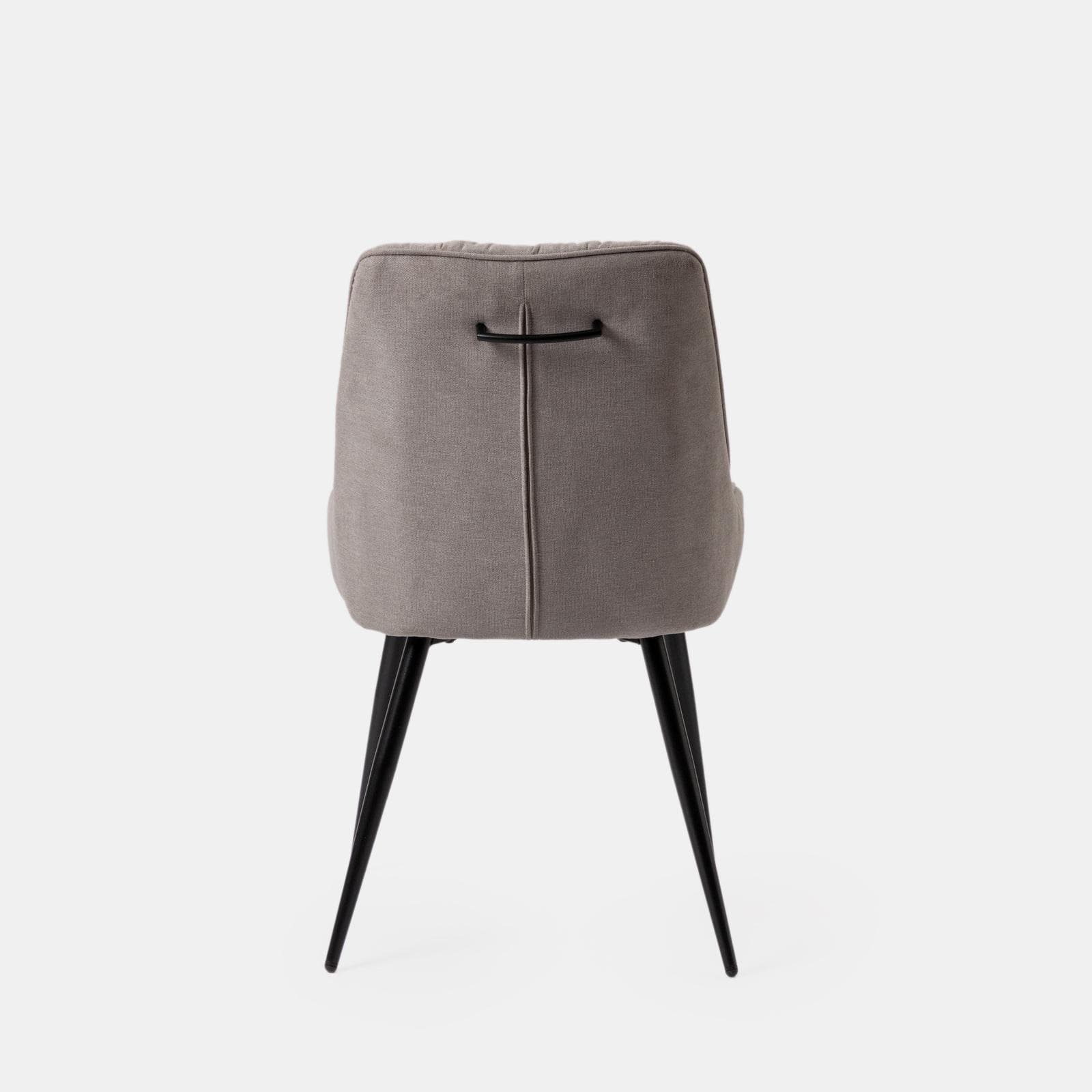 Set 2 sedie in tessuto grigio con gambe in metallo nero e maniglia posteriore - Fraser