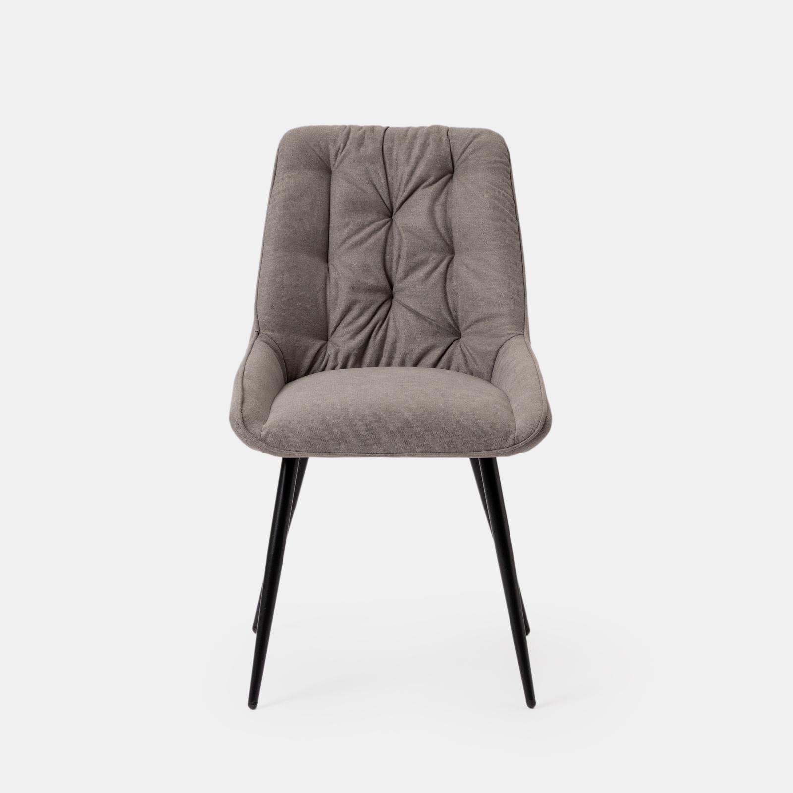 Set 2 sedie in tessuto grigio con gambe in metallo nero e maniglia posteriore - Fraser