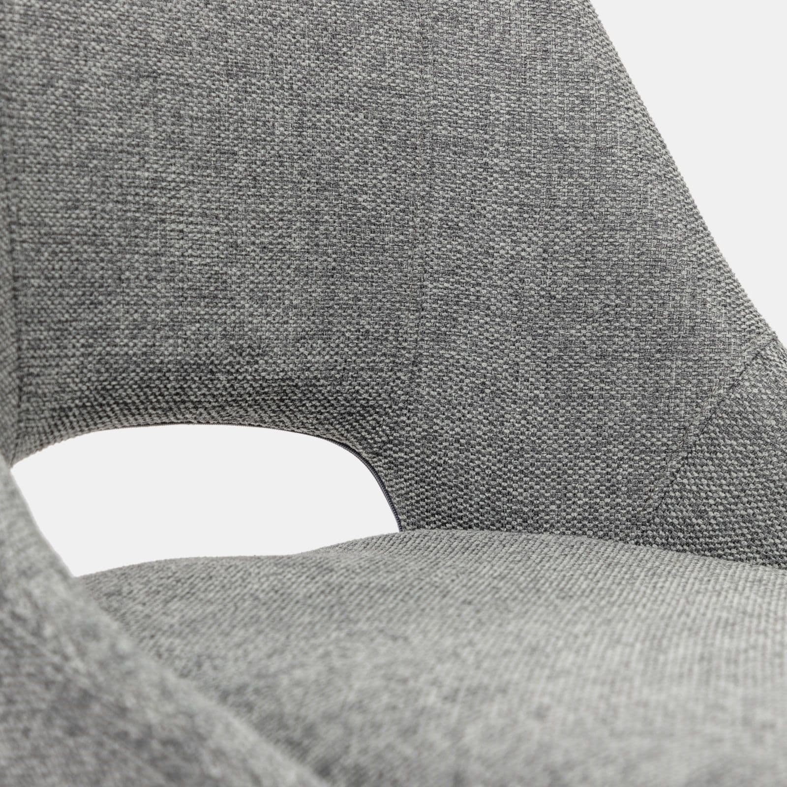 Set 2 sedie imbottite in tessuto grigio e gambe nere - Katrina