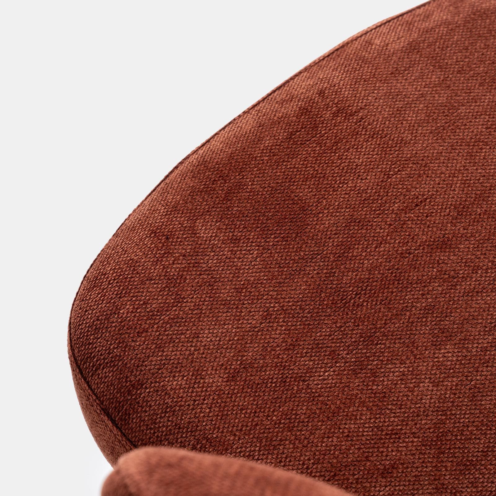 Set 2 sedie in tessuto terracotta con gambe in metallo nero - Calista