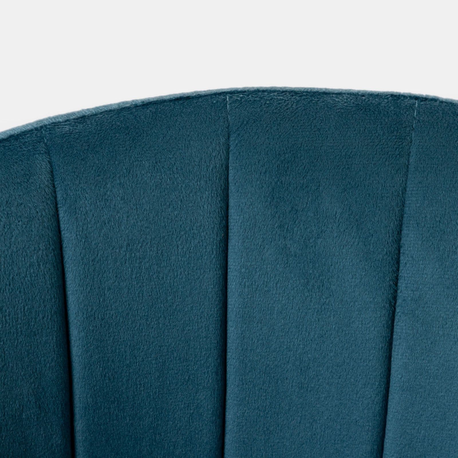 Set 2 sedie in velluto blu petrolio con schienale a conchiglia e gambe in metallo oro - Halima