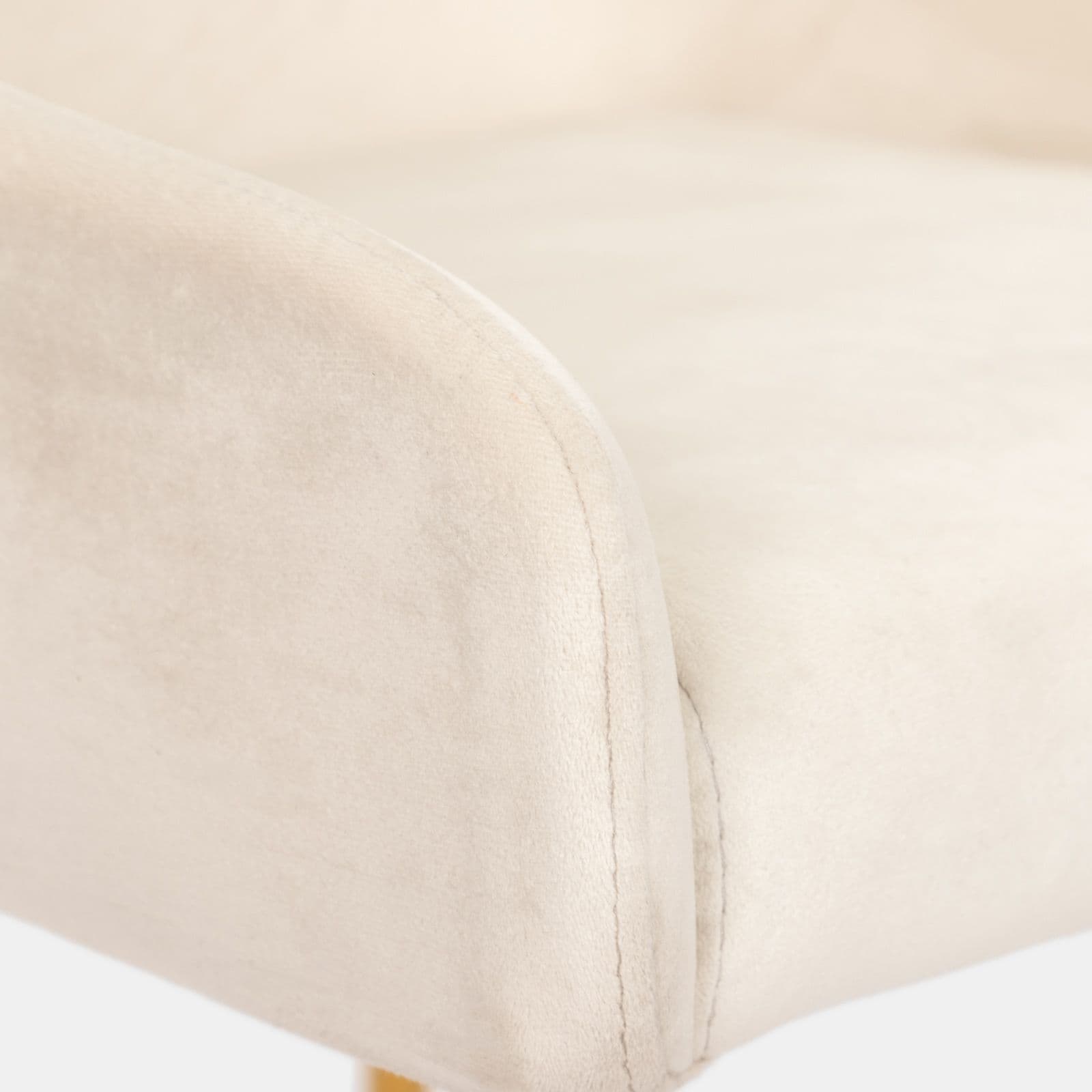 Set 2 sedie in velluto crema con dettagli e gambe oro - Artal