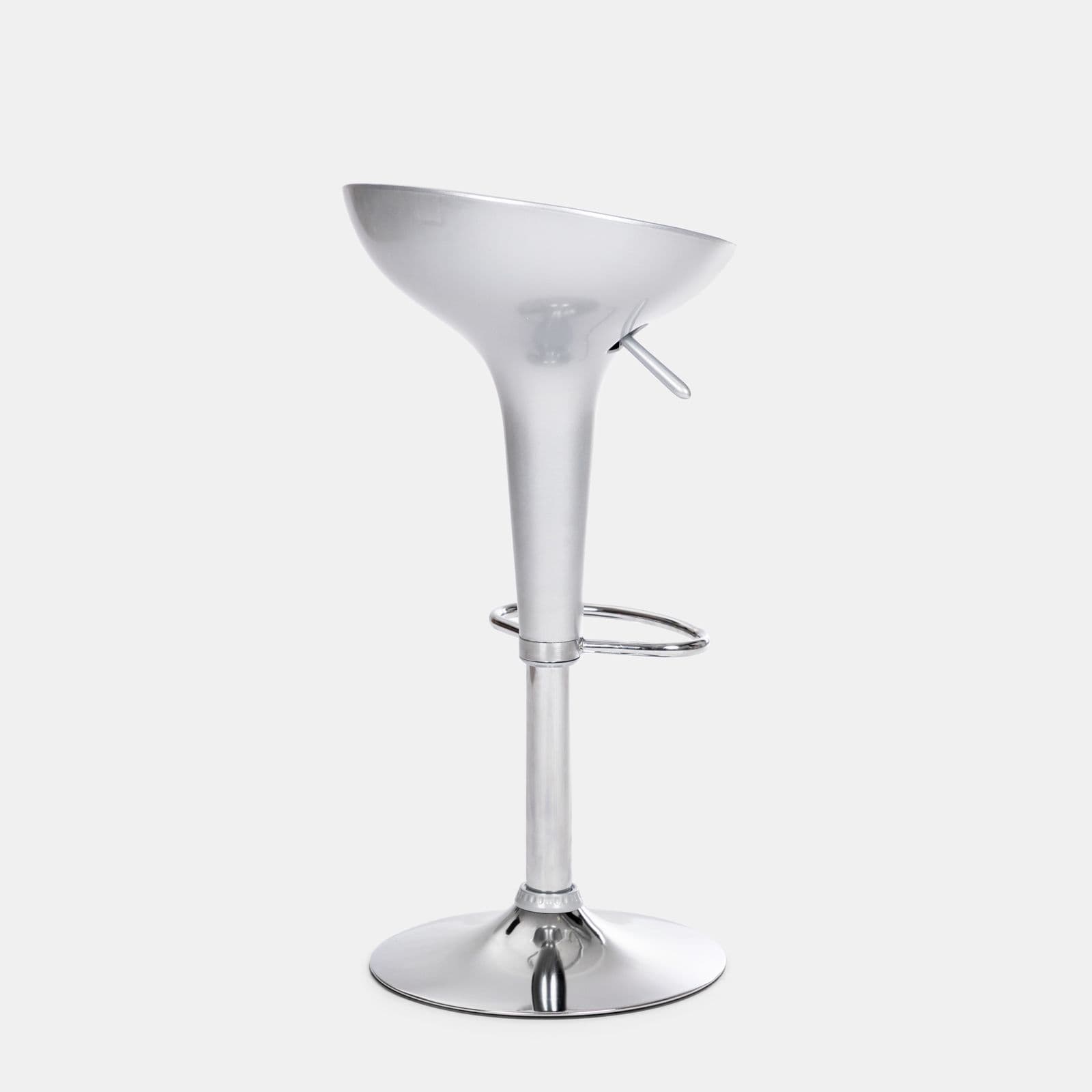 Set 2 sgabelli argento con poggiapiedi e base cromata - Cocorito