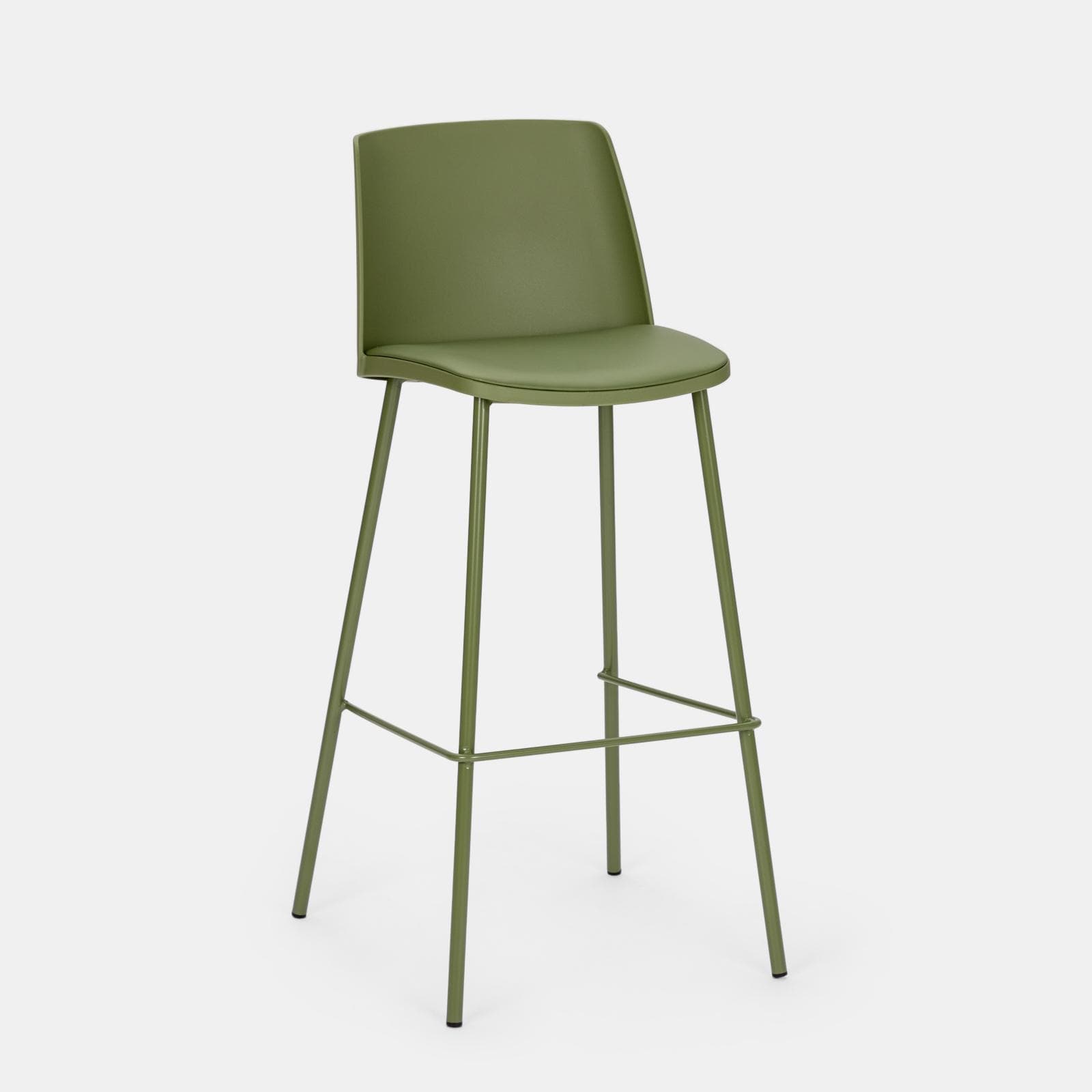 Set 2 sgabelli in similpelle con struttura in metallo verde - Drusilla