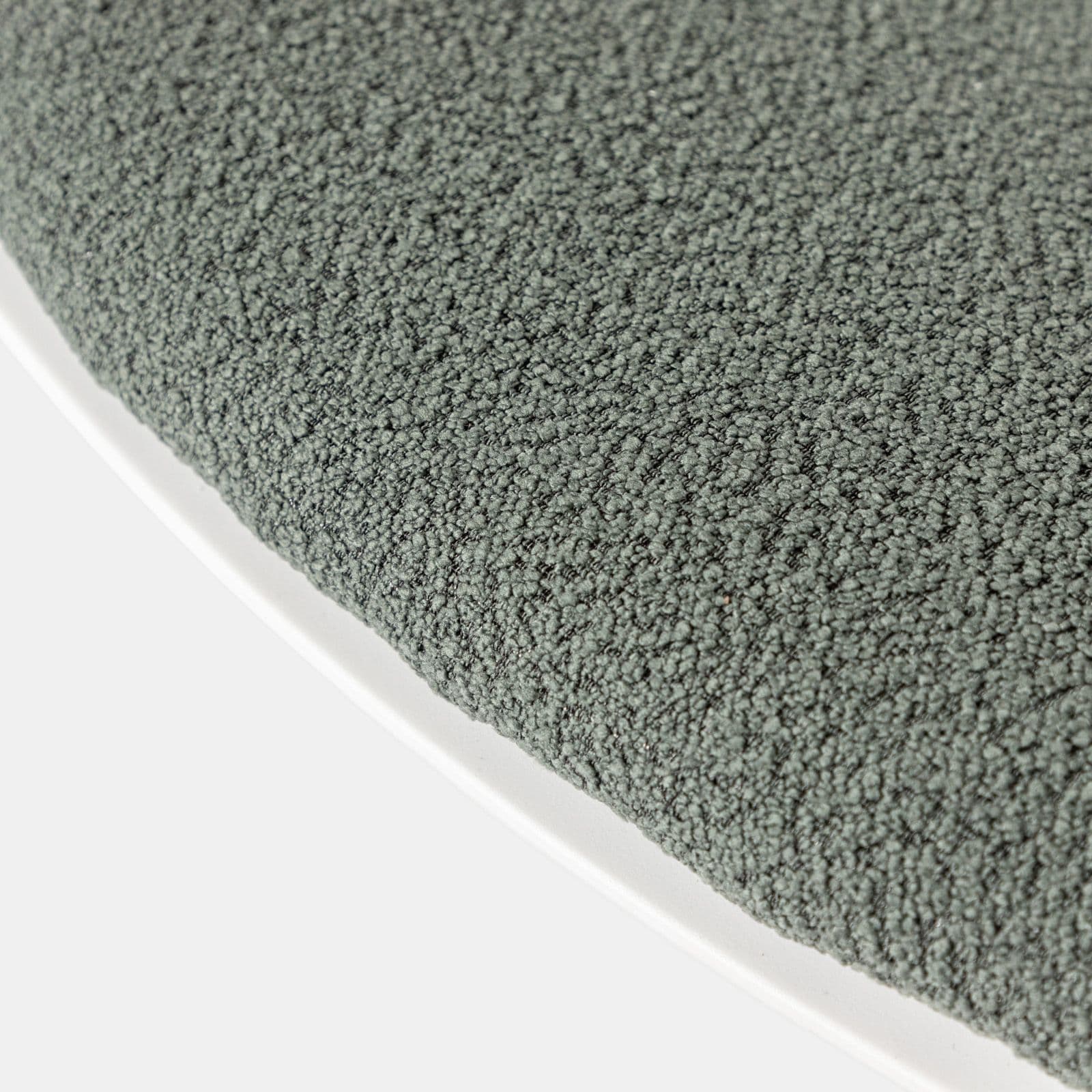 Set 2 sgabelli in polipropilene bianco con cuscino in tessuto bouclé verde - Lukin