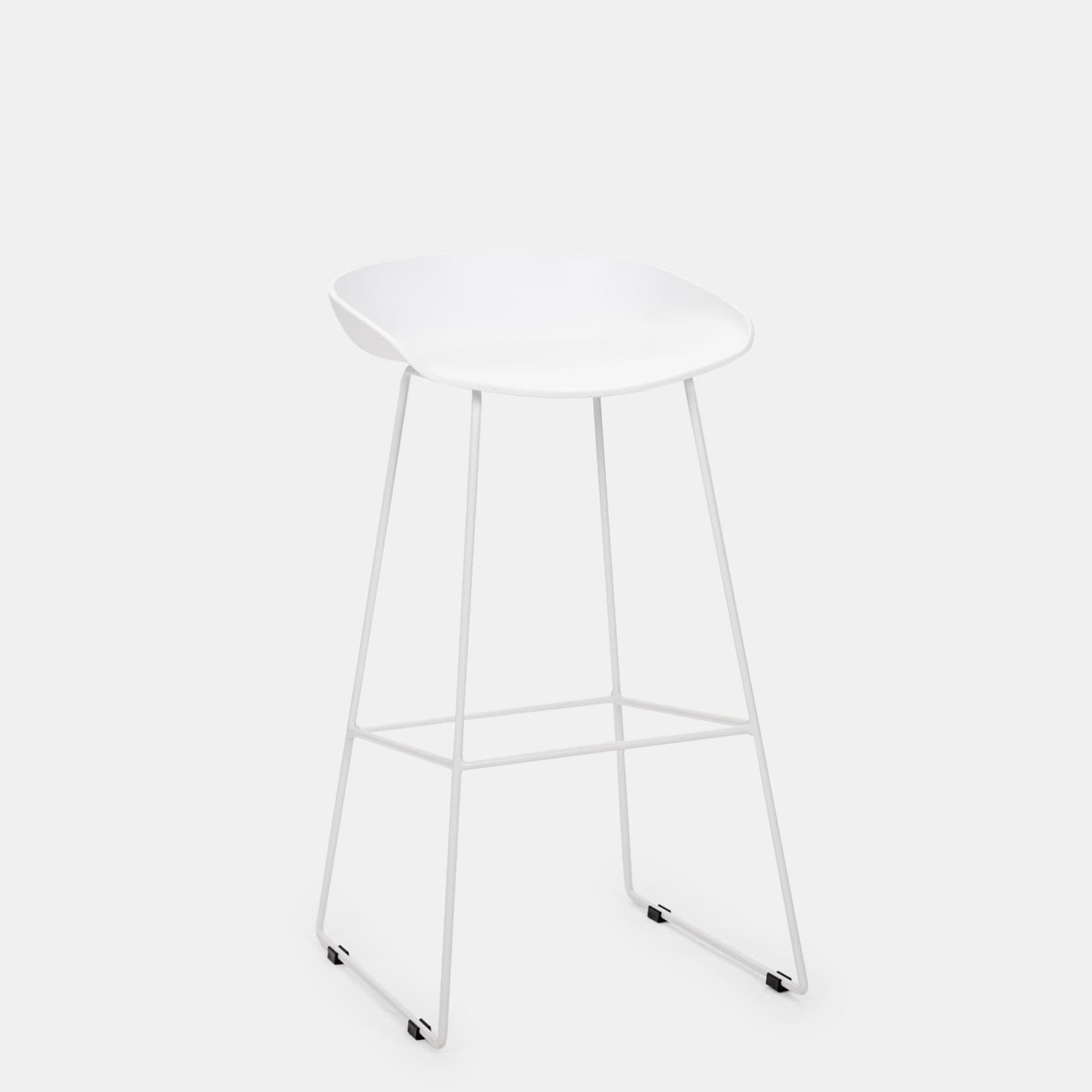 Set 2 sgabelli in polipropilene bianco con gambe in metallo - Breccia