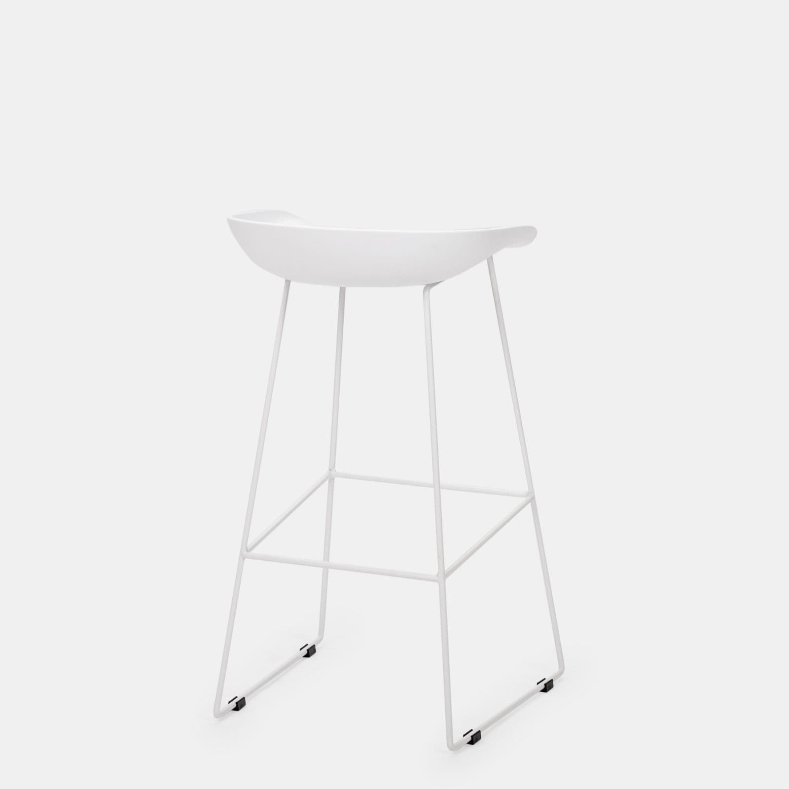 Set 2 sgabelli in polipropilene bianco con gambe in metallo - Breccia