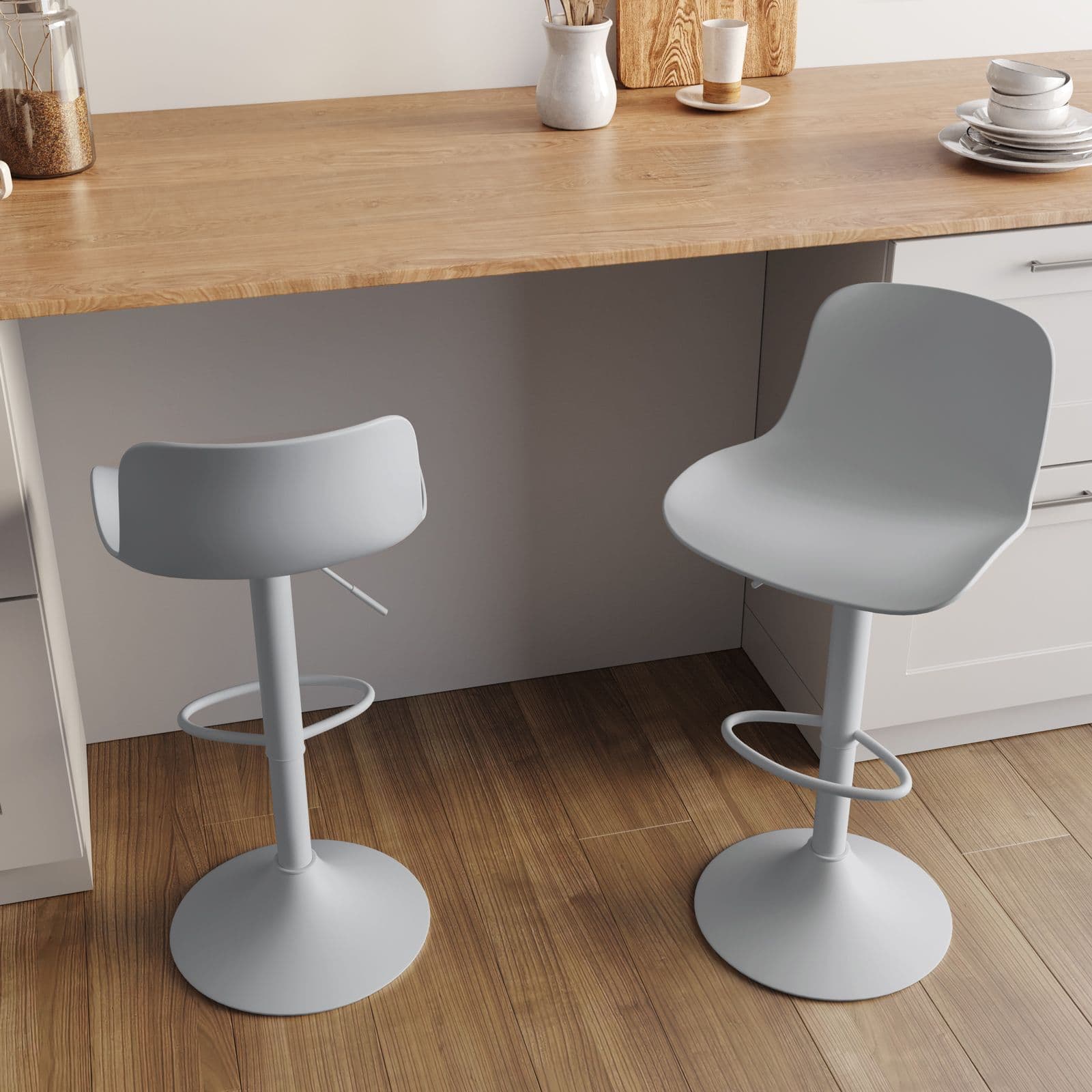 Set 2 sgabelli in polipropilene grigio - Lukin