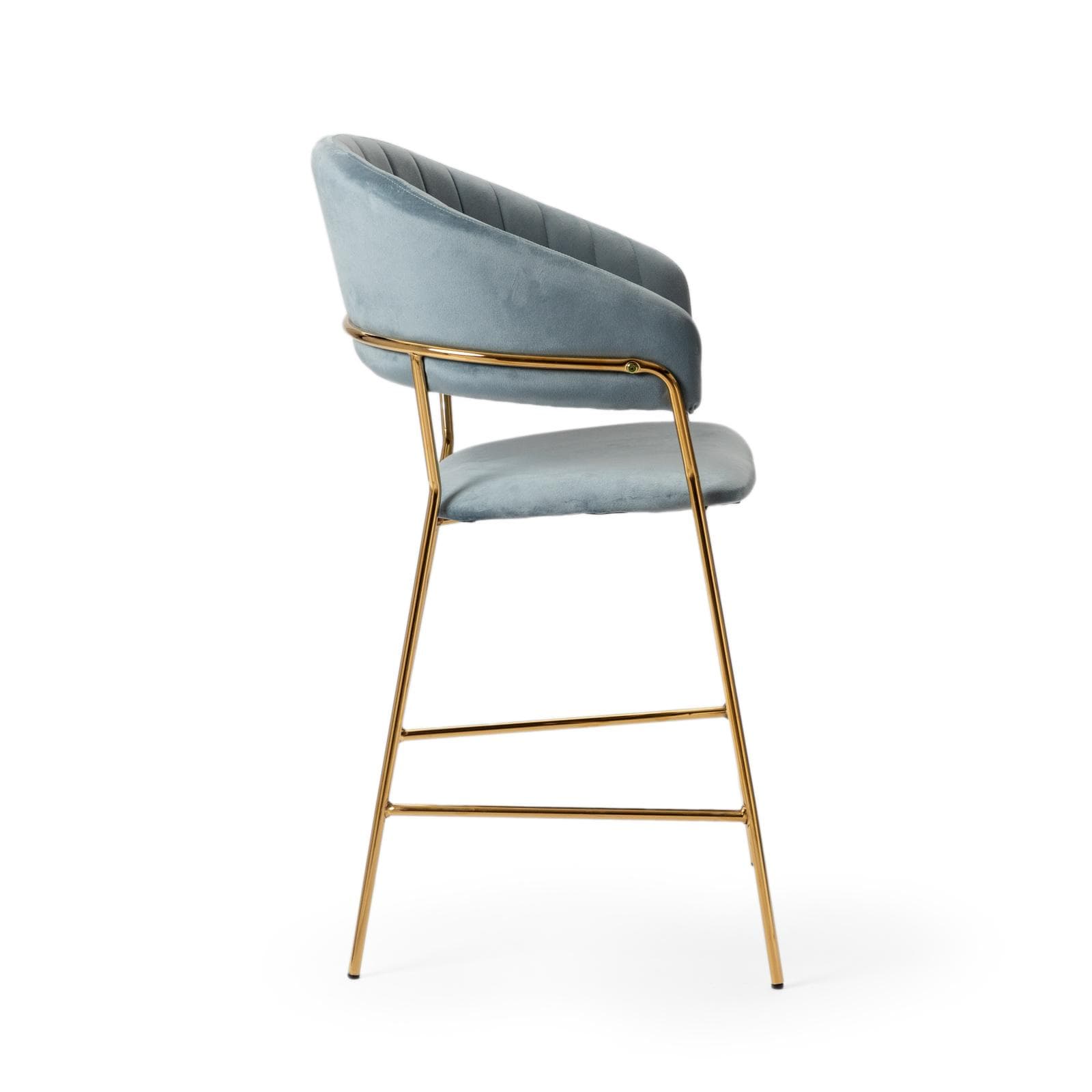Set 2 sgabelli in velluto carta da zucchero con gambe oro - Anette