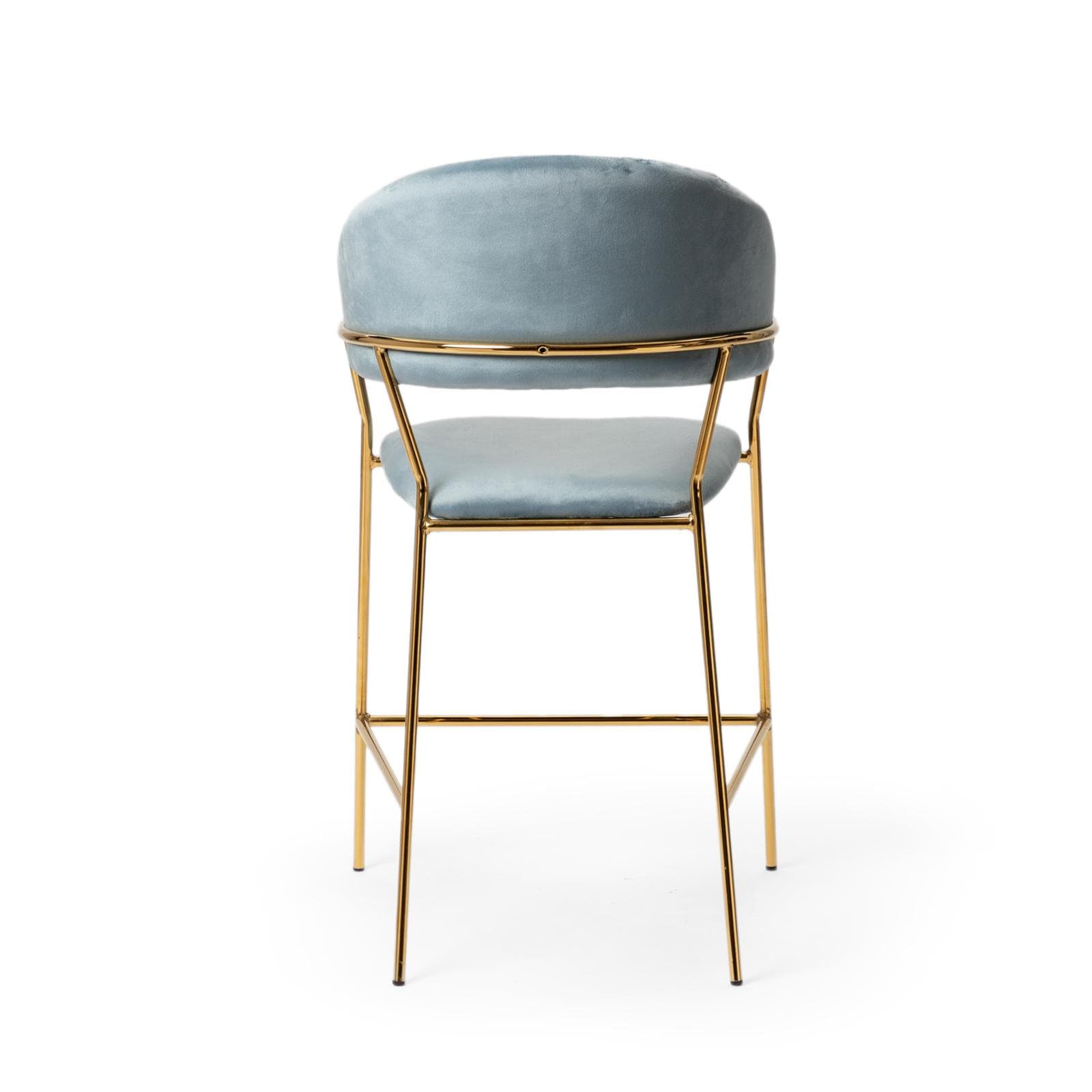 Set 2 sgabelli in velluto carta da zucchero con gambe oro - Anette