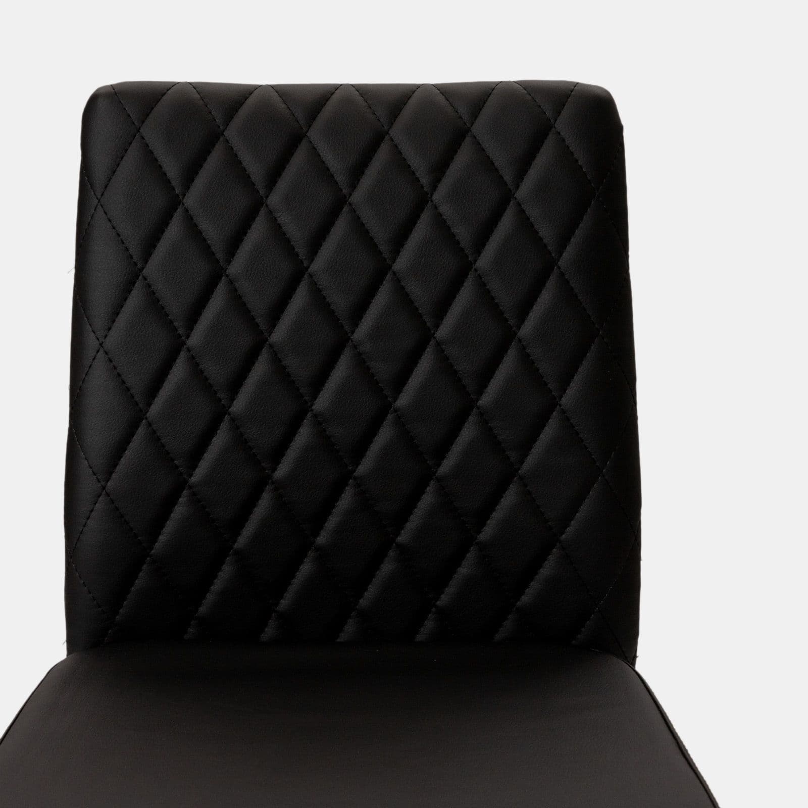 Set 2 sgabelli in similpelle nera con gambe in metallo nero - Frest