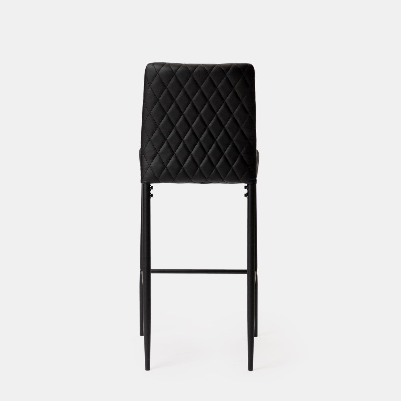 Set 2 sgabelli in similpelle nera con gambe in metallo nero - Frest