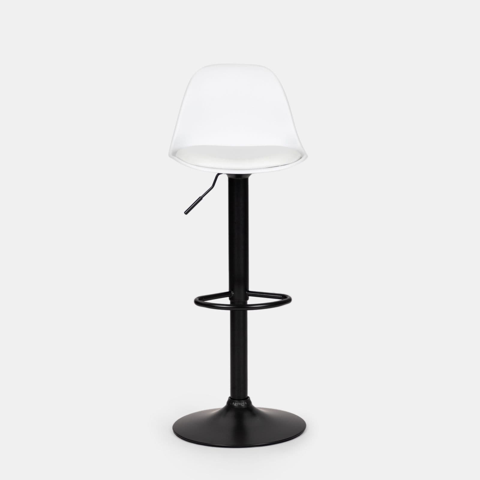 Set 2 sgabelli in similpelle nero con seduta bianca - Kriton