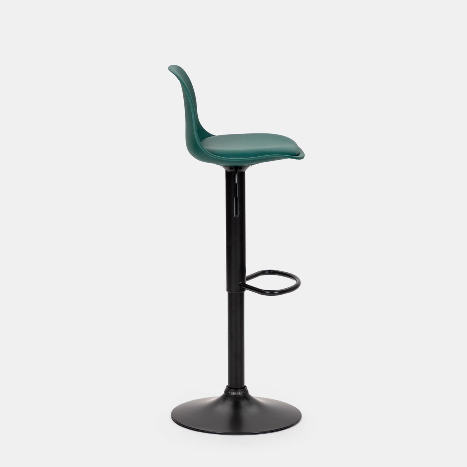 Set 2 sgabelli in similpelle nero con seduta verde scuro - Kriton
