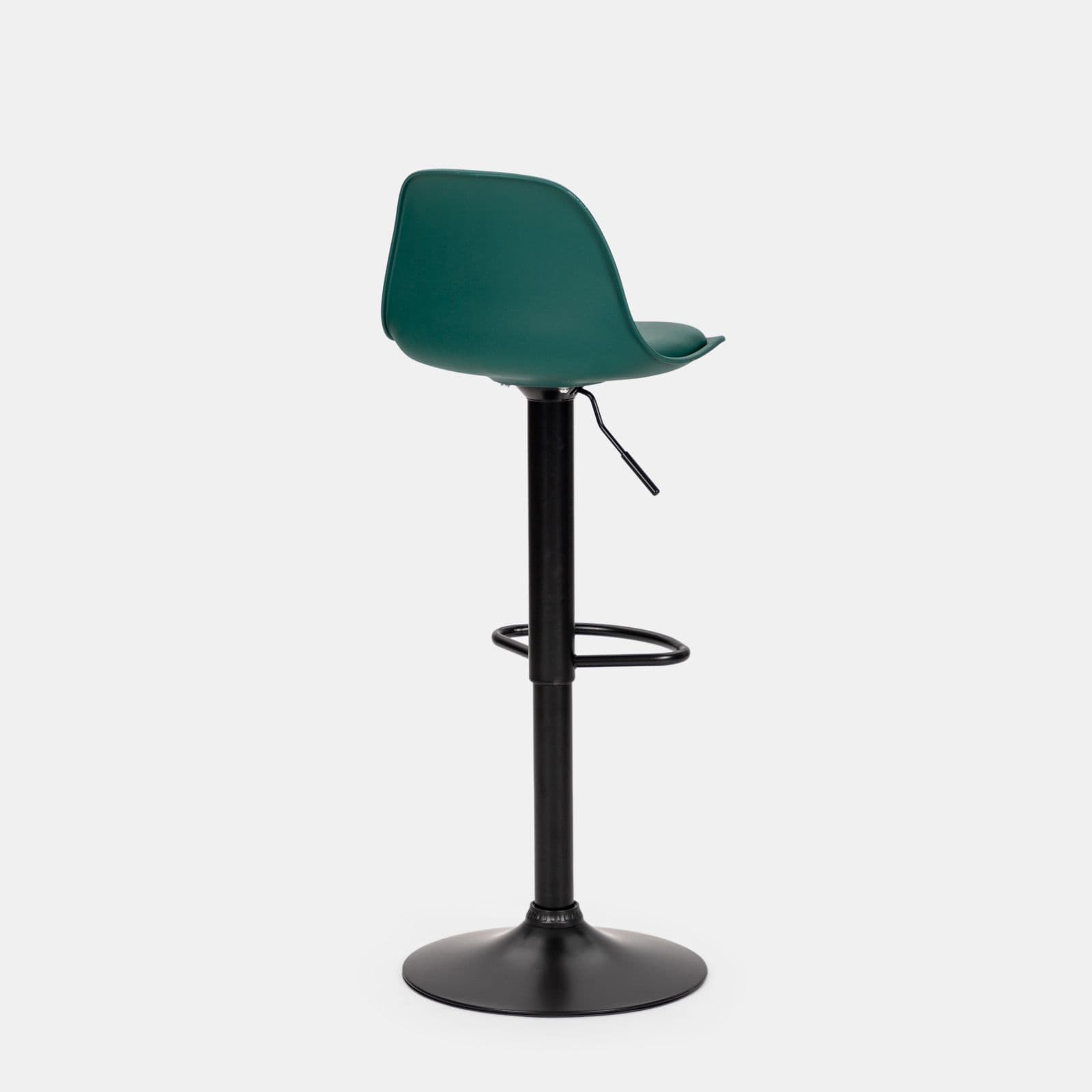 Set 2 sgabelli in similpelle nero con seduta verde scuro - Kriton
