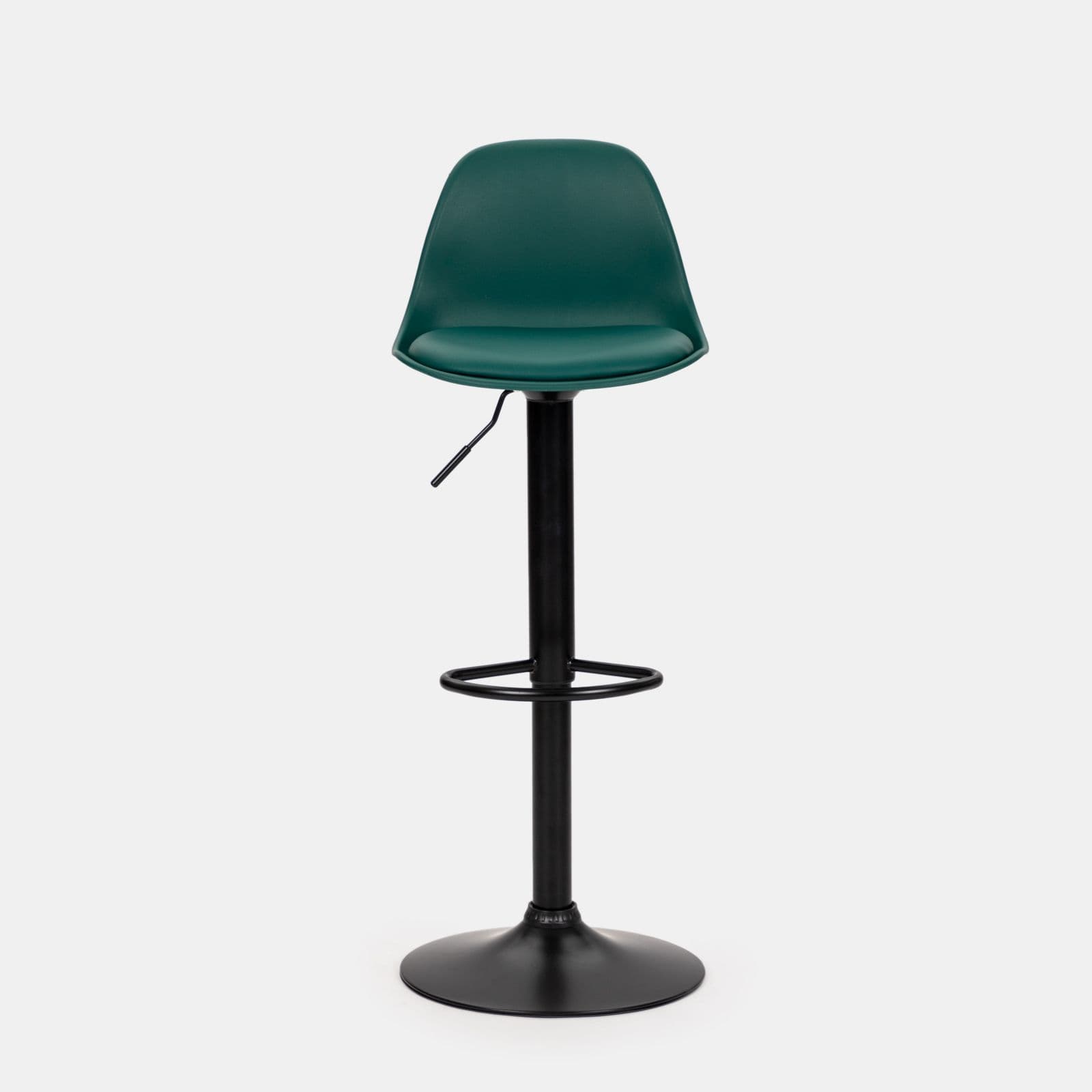 Set 2 sgabelli in similpelle nero con seduta verde scuro - Kriton