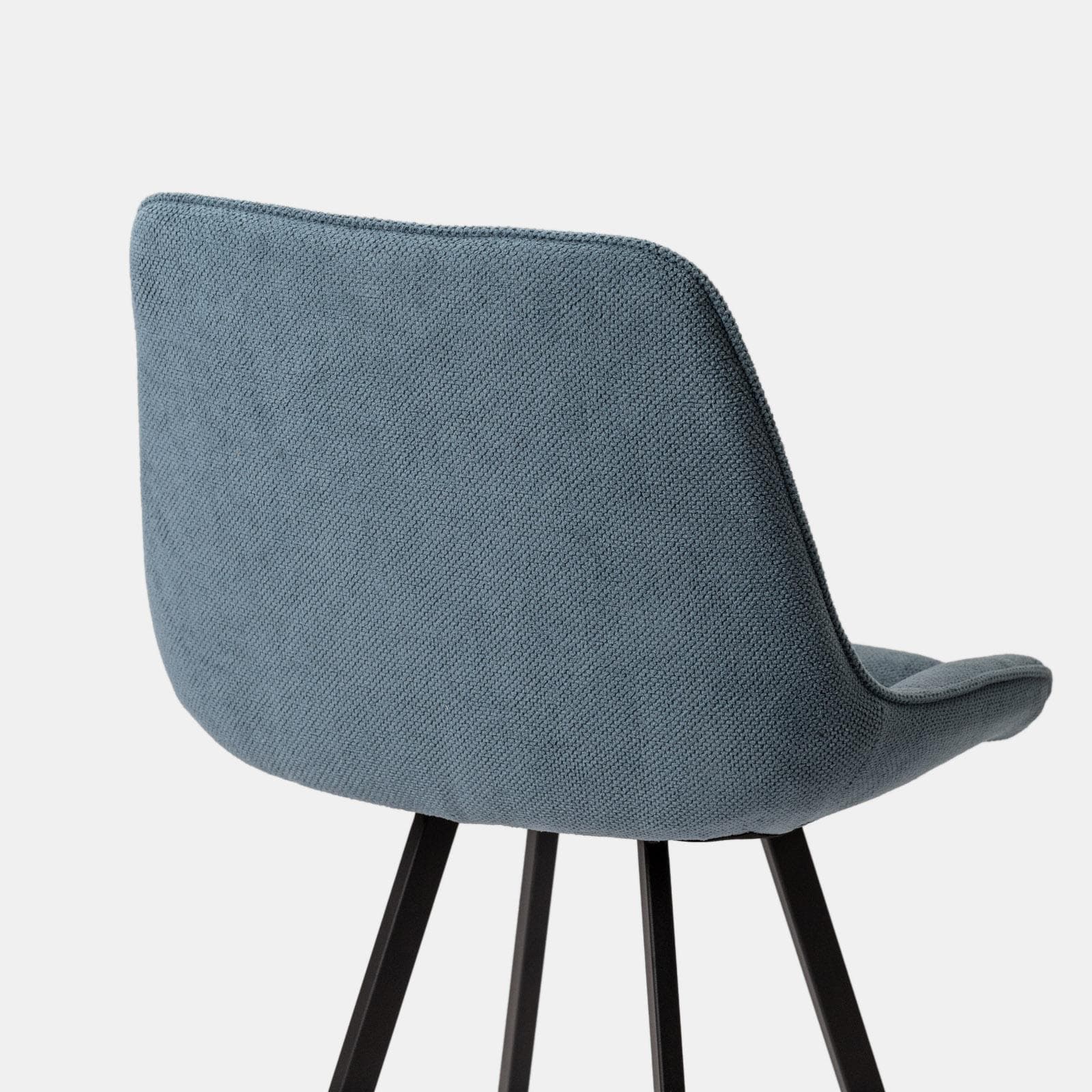 Set 2 sgabelli in tessuto effetto maglia carta da zucchero con gambe in metallo nero - Elijah