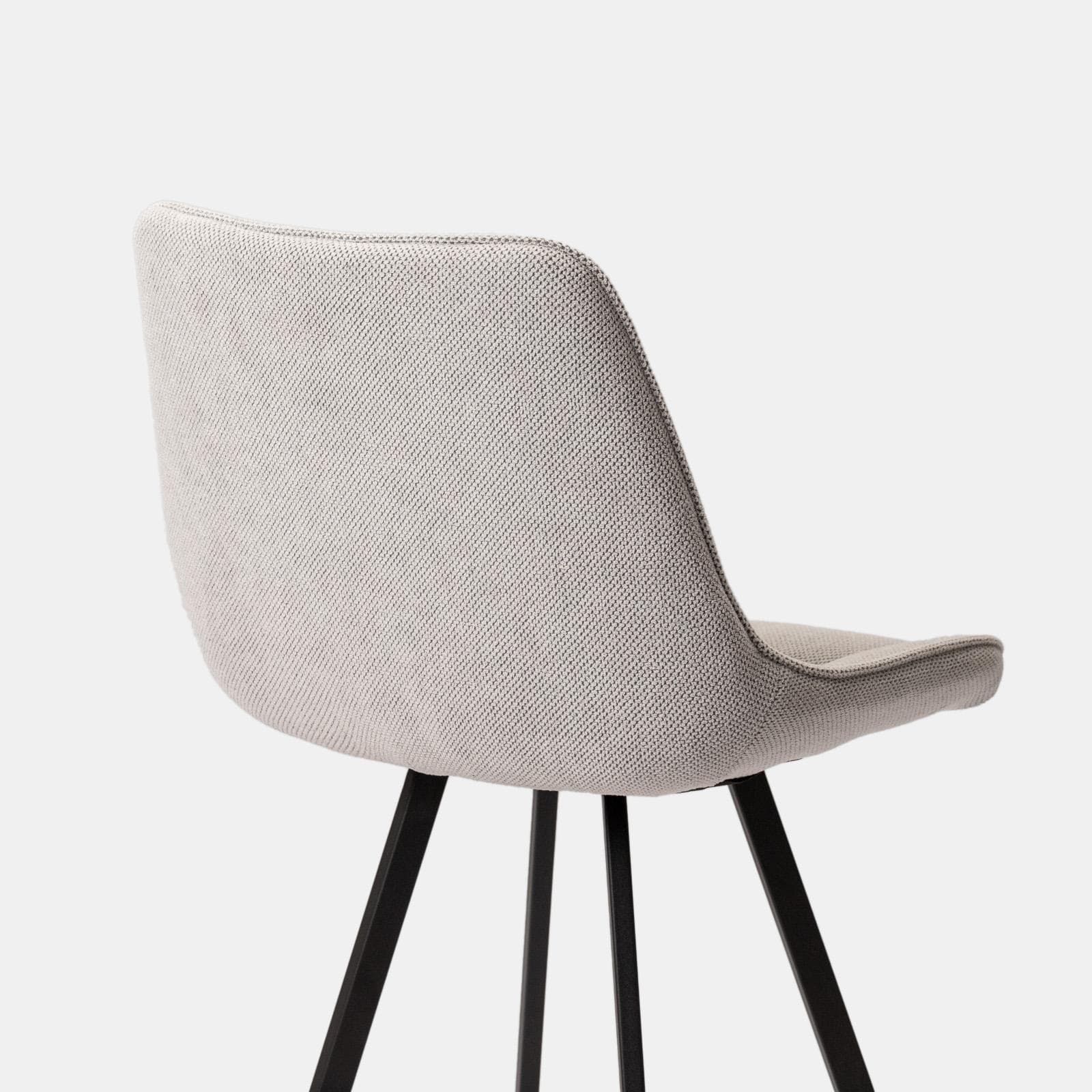 Set 2 sgabelli in tessuto effetto maglia grigio ghiaccio con gambe in metallo nero - Elijah