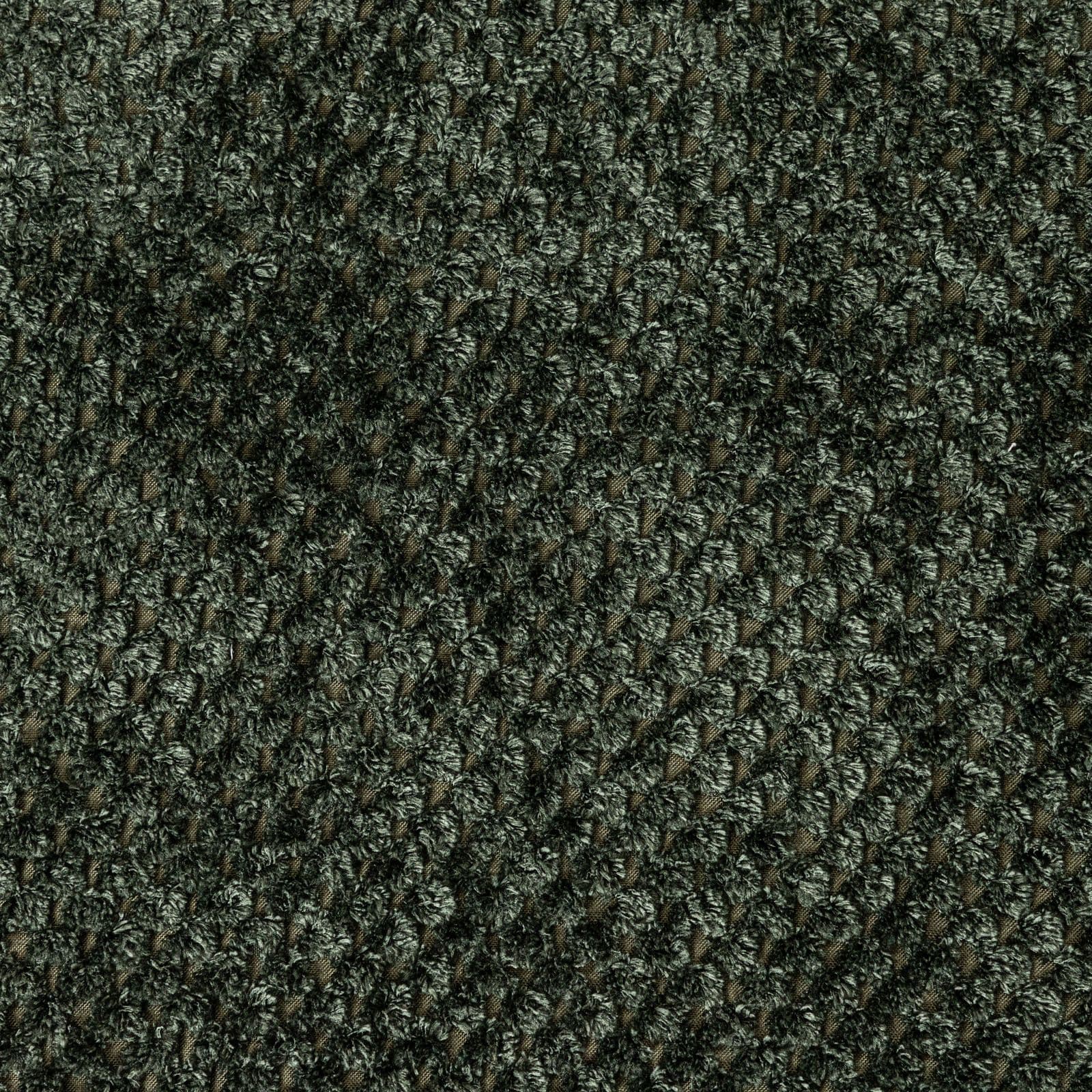 Set 2 sgabelli in tessuto peluche verde e struttura in metallo nero - Karol