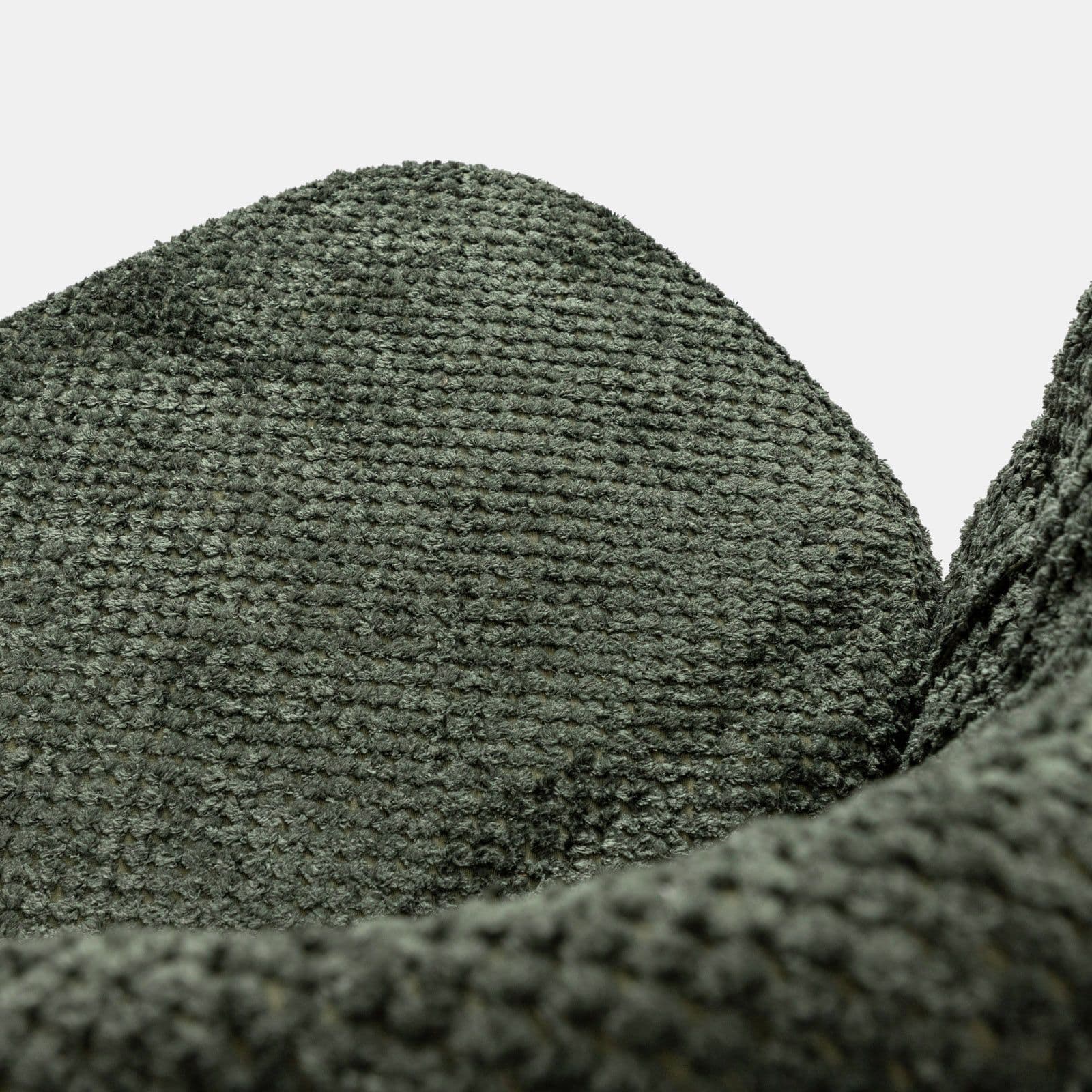Set 2 sgabelli in tessuto peluche verde e struttura in metallo nero - Karol